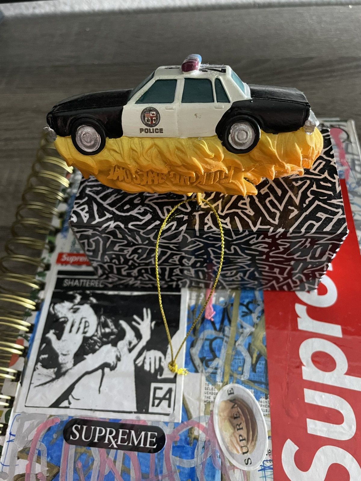 Fucking Awesome Fucking awesome lapd car burnt down Size ONE SIZE - 1 Thumbnail