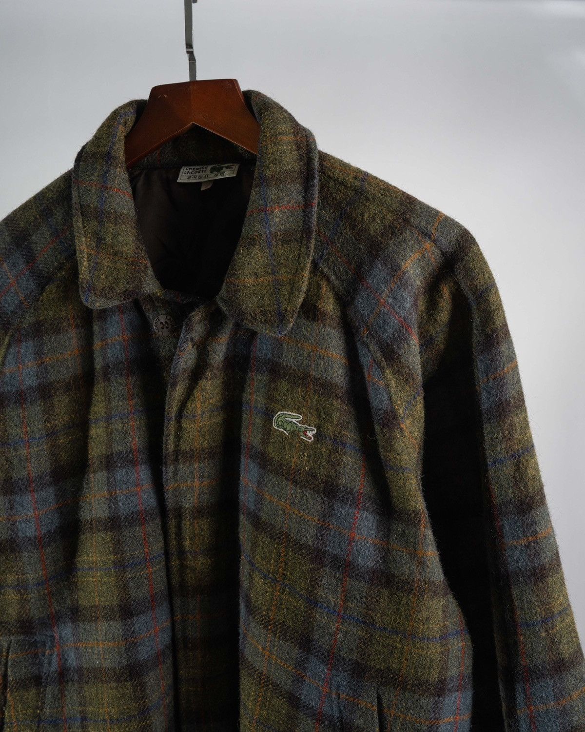 Lacoste Vintage Lacoste Wool Bomber Jacket Plaid Check Size US M / EU 48-50 / 2 - 2 Thumbnail
