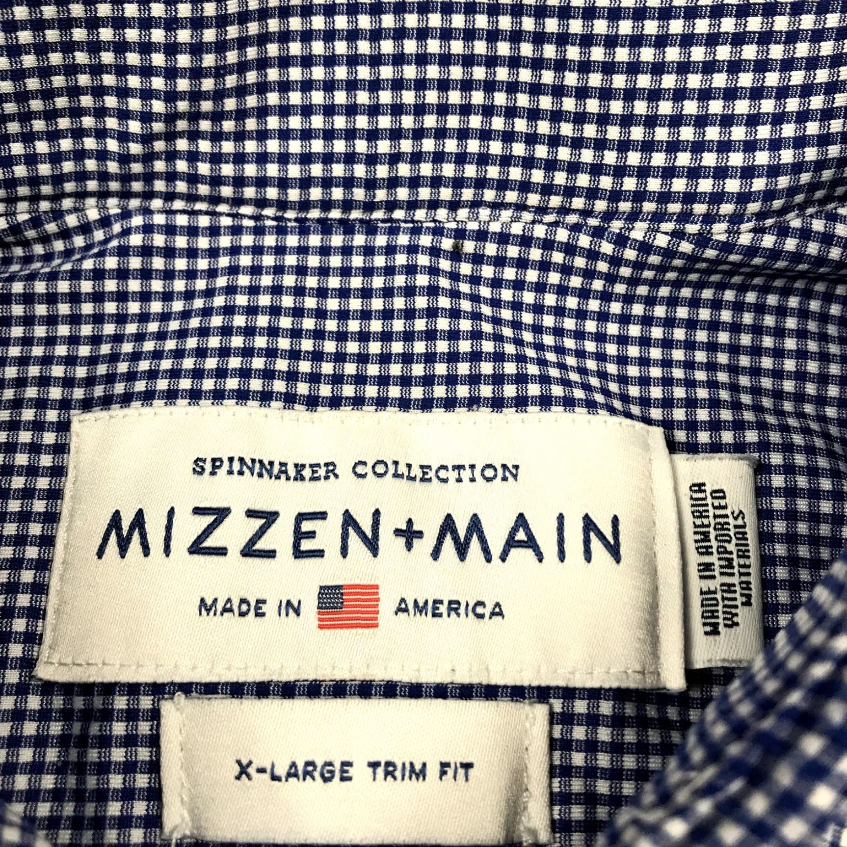 Mizzen+Main Mizzen+Main Shirt Mens XL Trim Fit Blue Gingham Leeward Stretch Casual Size US XL / EU 56 / 4 - 4 Thumbnail
