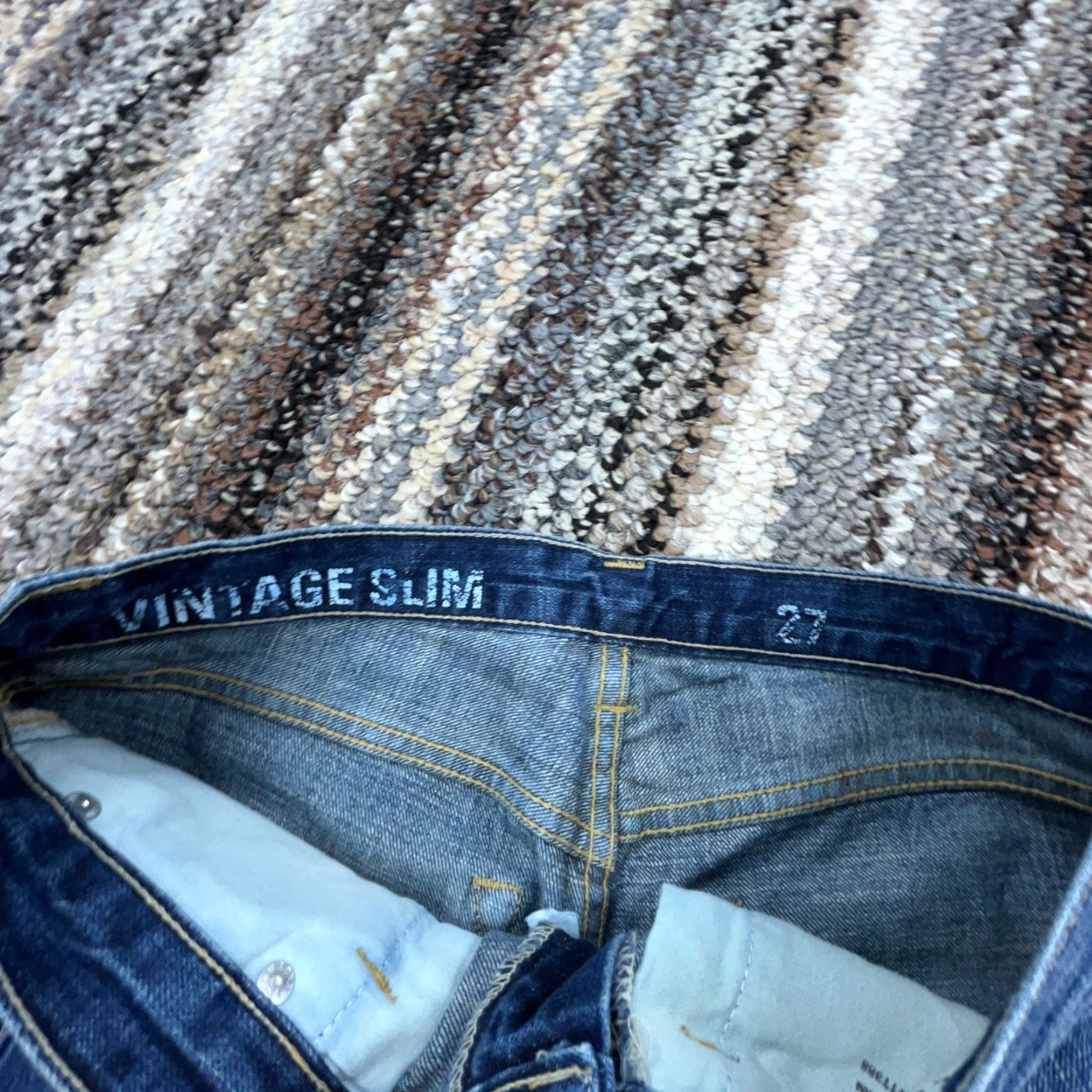 J.Crew J Crew Jeans Women 27 Vintage Slim Straight Leg Dark Wash Faded Pants Ladies Size 27" / US 4 / IT 40 - 5 Thumbnail