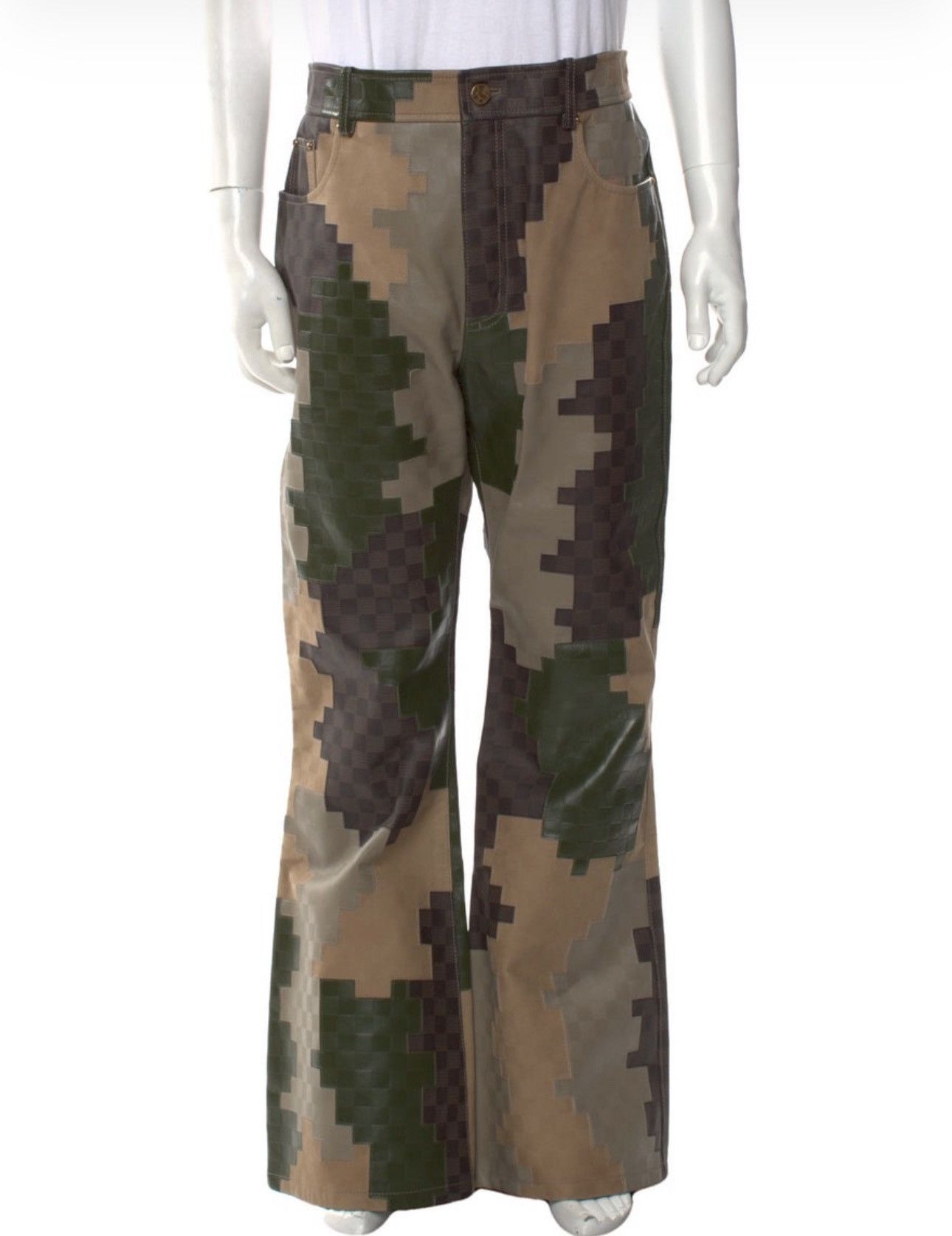 Louis Vuitton Louis Vuitton Damoflage Leather Pants 2024 Size US 38 / EU 54 - 1 Thumbnail
