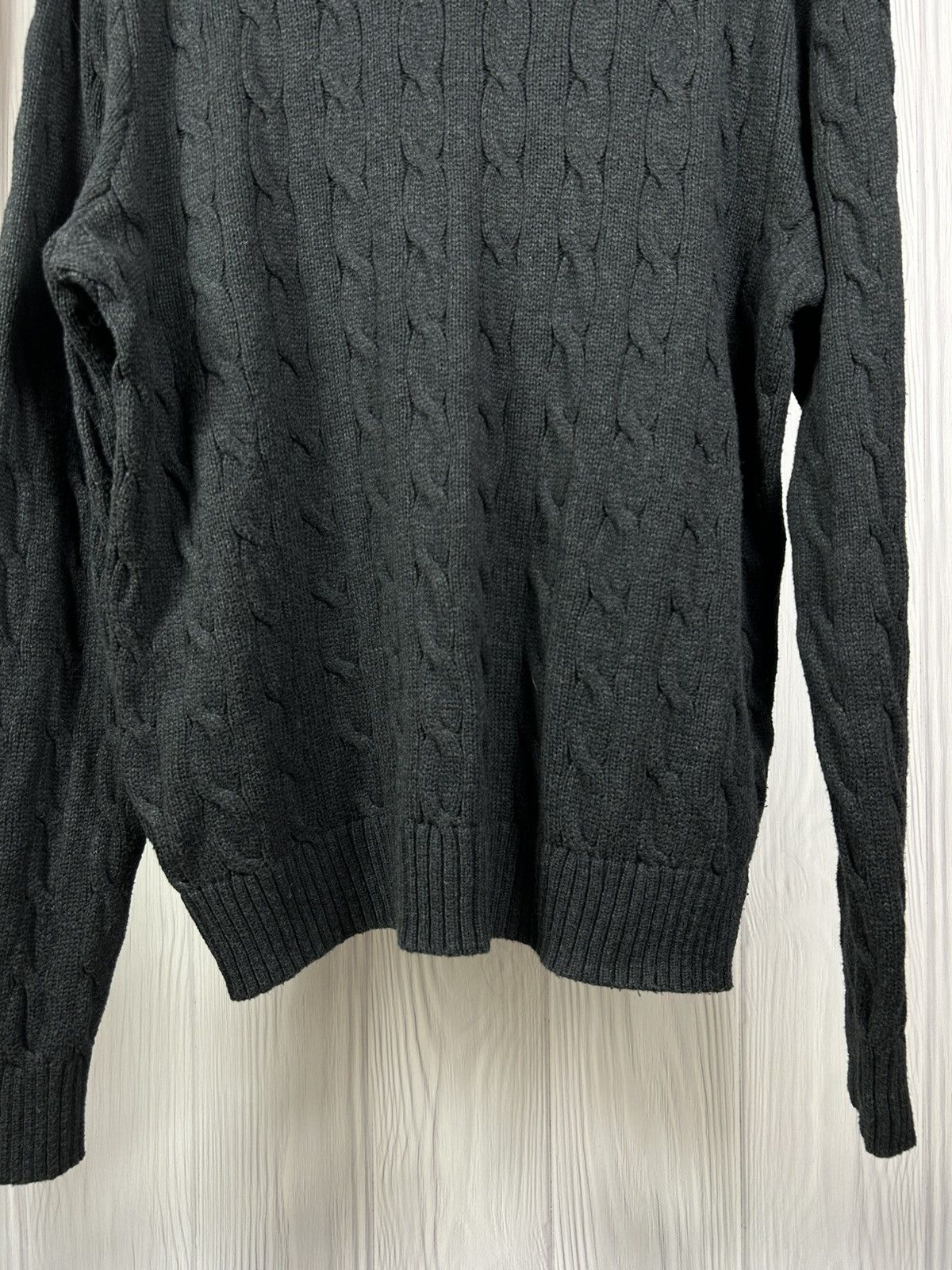 Polo Ralph Lauren Polo Ralph Lauren Total Black Cable Knit Sweater Size XL Size US XL / EU 56 / 4 - 4 Thumbnail