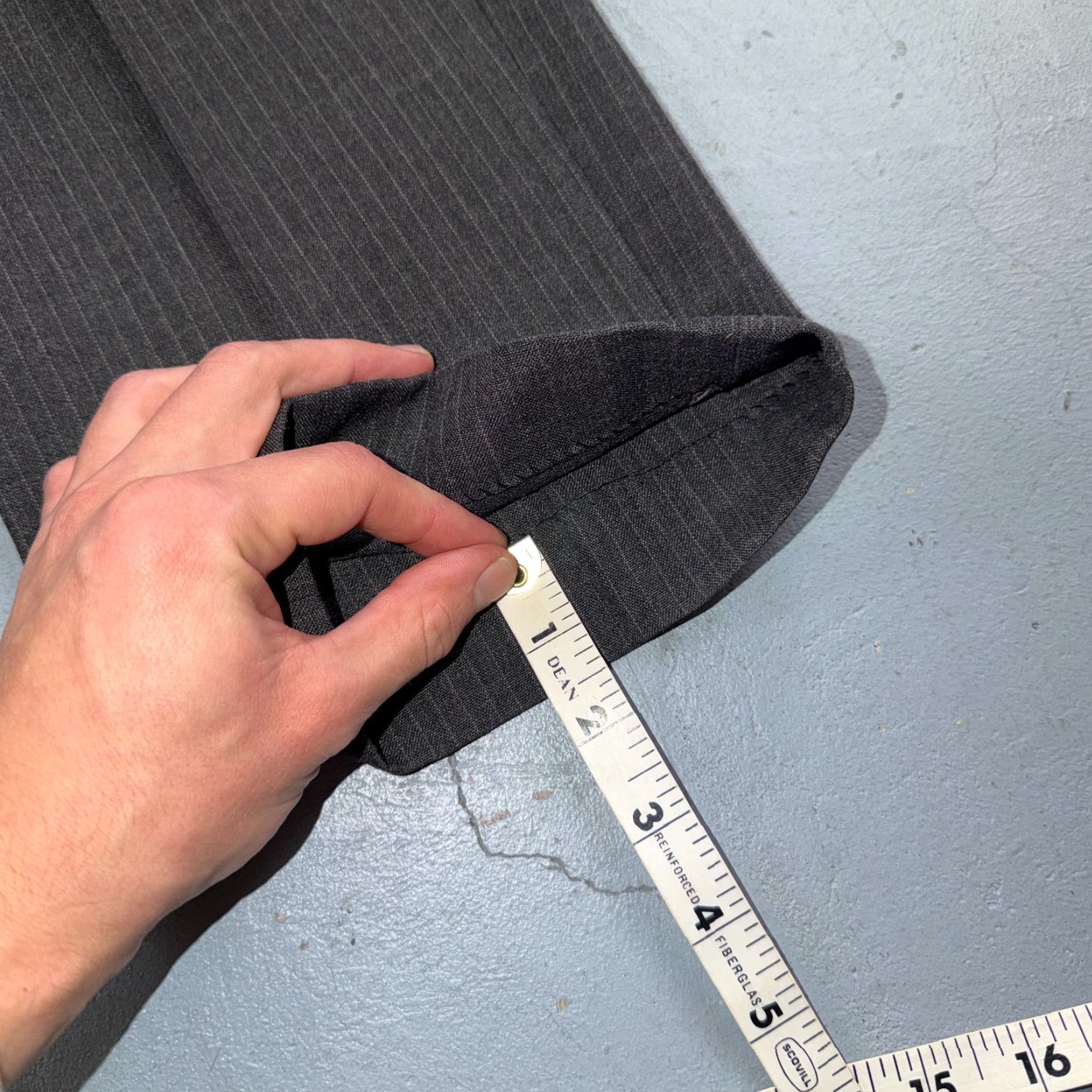 Vintage 1960s 1950s VTG Mens 2 PC Suit 38 Jacket Coat Pants Gray Union Wool Rockabilly Size 38R - 5 Thumbnail