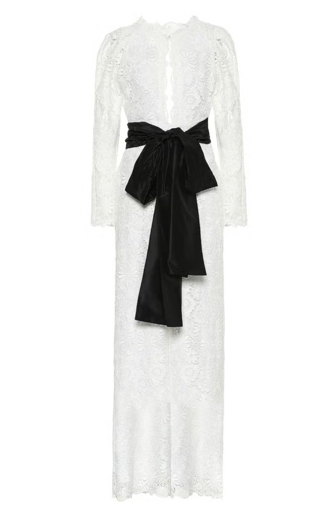 Rosie Assoulin Rosie Assoulin White lace Jumpsuit, black silk sash Size 28" / US 6 / IT 42 - 2 Thumbnail