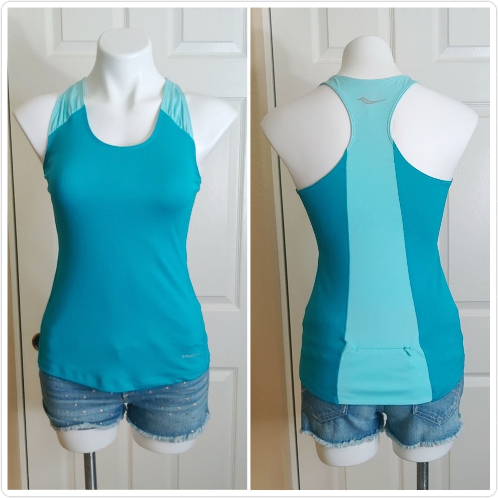 Saucony Saucony 2-tone Velo Racerback Tank Top sz S Size S / US 4 / IT 40 - 4 Thumbnail