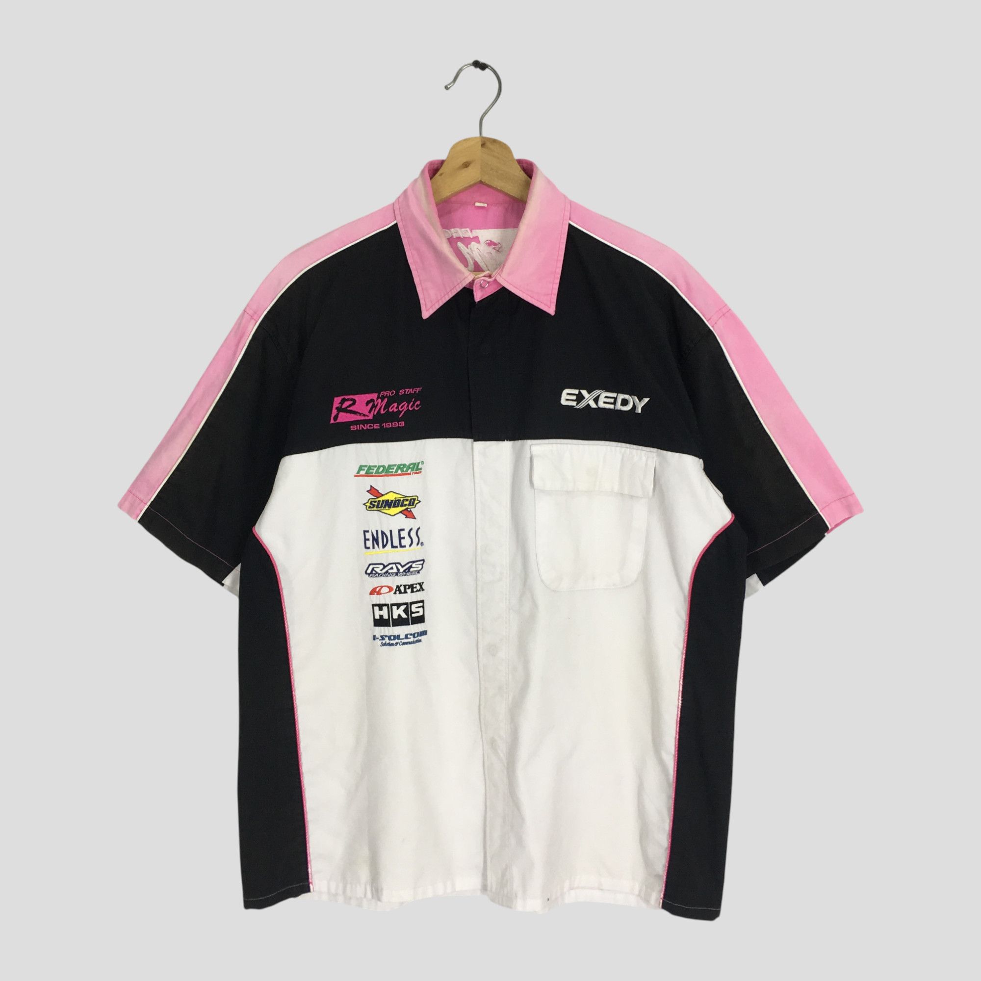 Japanese Brand Vintage Exedy Pro Staff Racing Japan Work Shirt Size US L / EU 52-54 / 3 - 1 Thumbnail