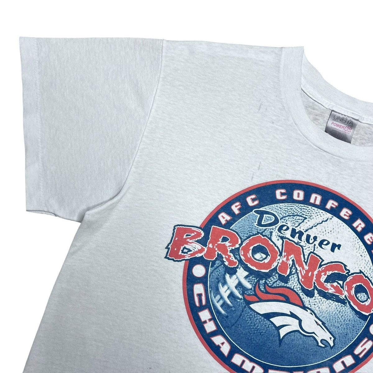 NFL Vtg 1998 NFL Denver Broncos AFC Champions Spell Out T-Shirt Size US L / EU 52-54 / 3 - 5 Thumbnail