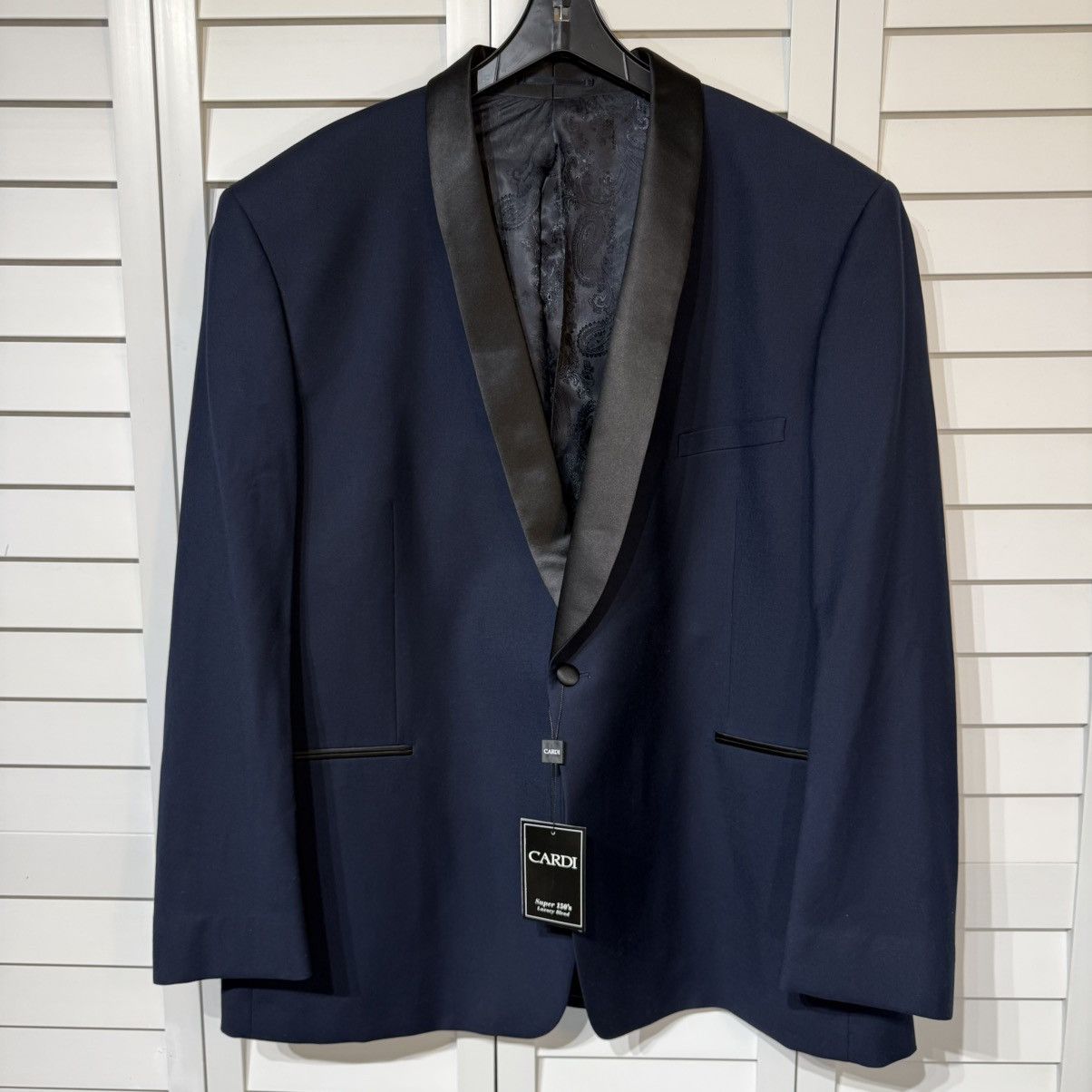 Other Cardi Super 150’s Navy Dinner Jacket Shawl Lapel | 54L | NWT Size 54L - 1 Thumbnail