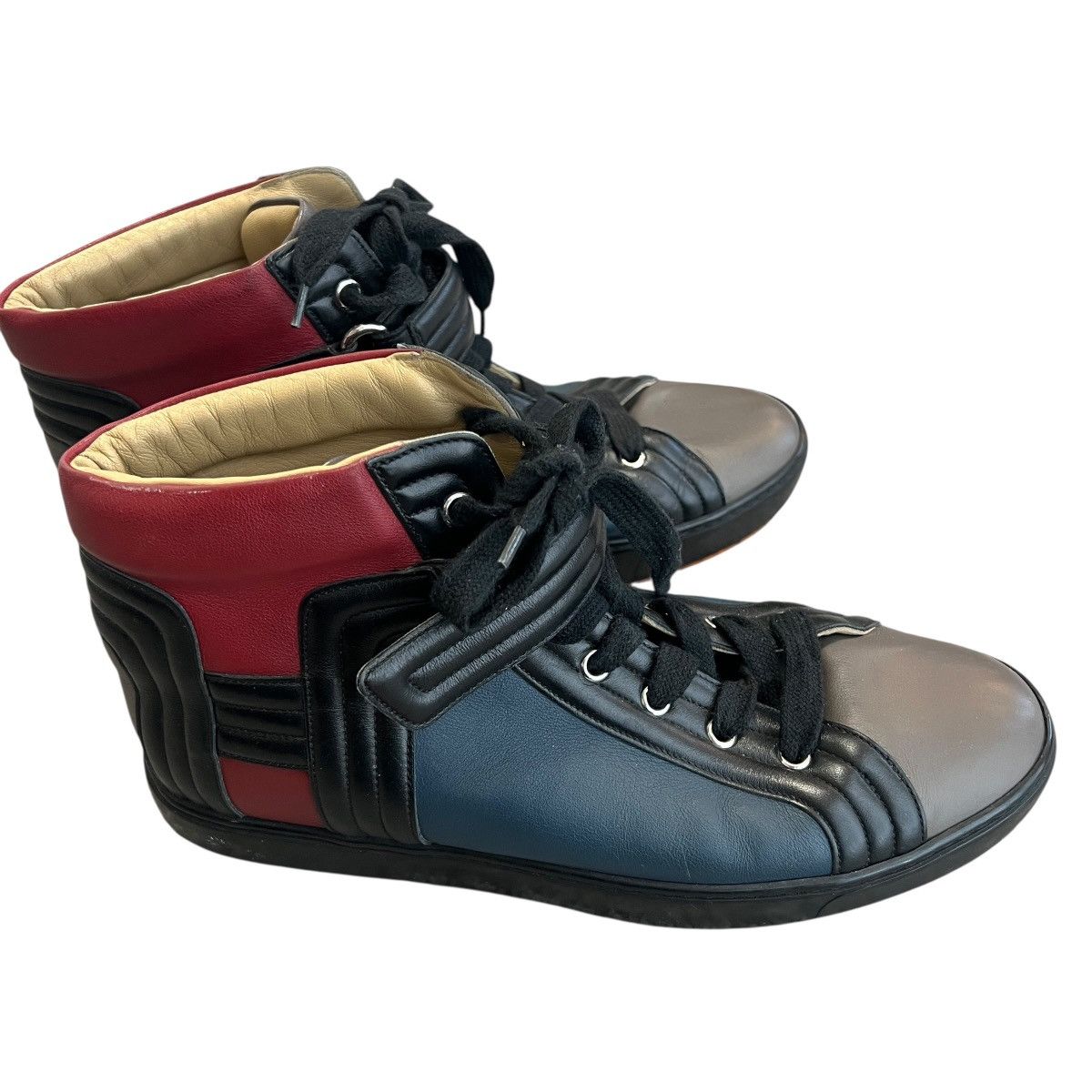 Hermes HERMES Multi-Color High-Top Smooth Leather Sneakers Size US 8 / EU 41 - 1 Thumbnail