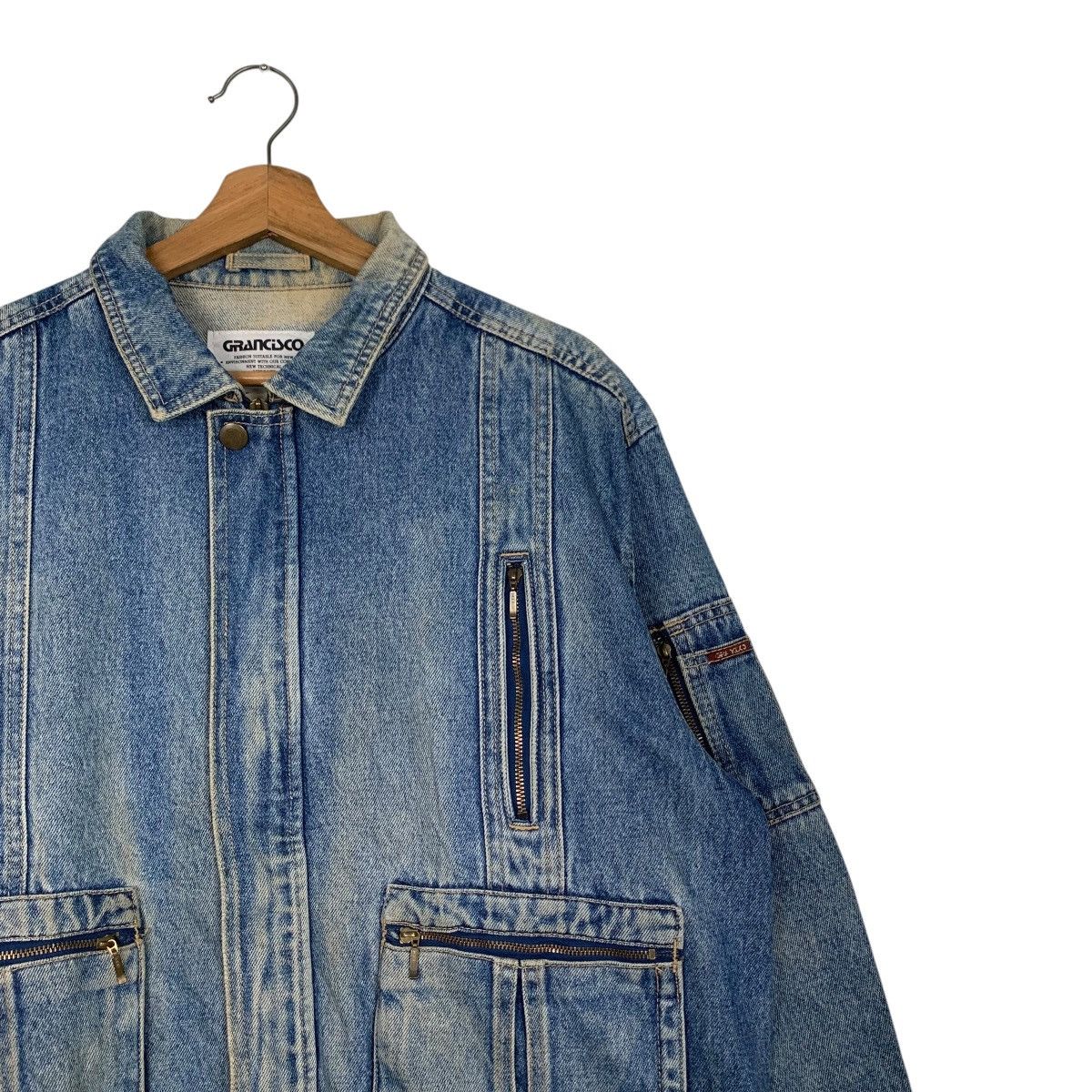 Japan Rags Vintage 90's GRANCISCO Washed Blue Denim Jacket #2733-C123 Size US L / EU 52-54 / 3 - 5 Thumbnail