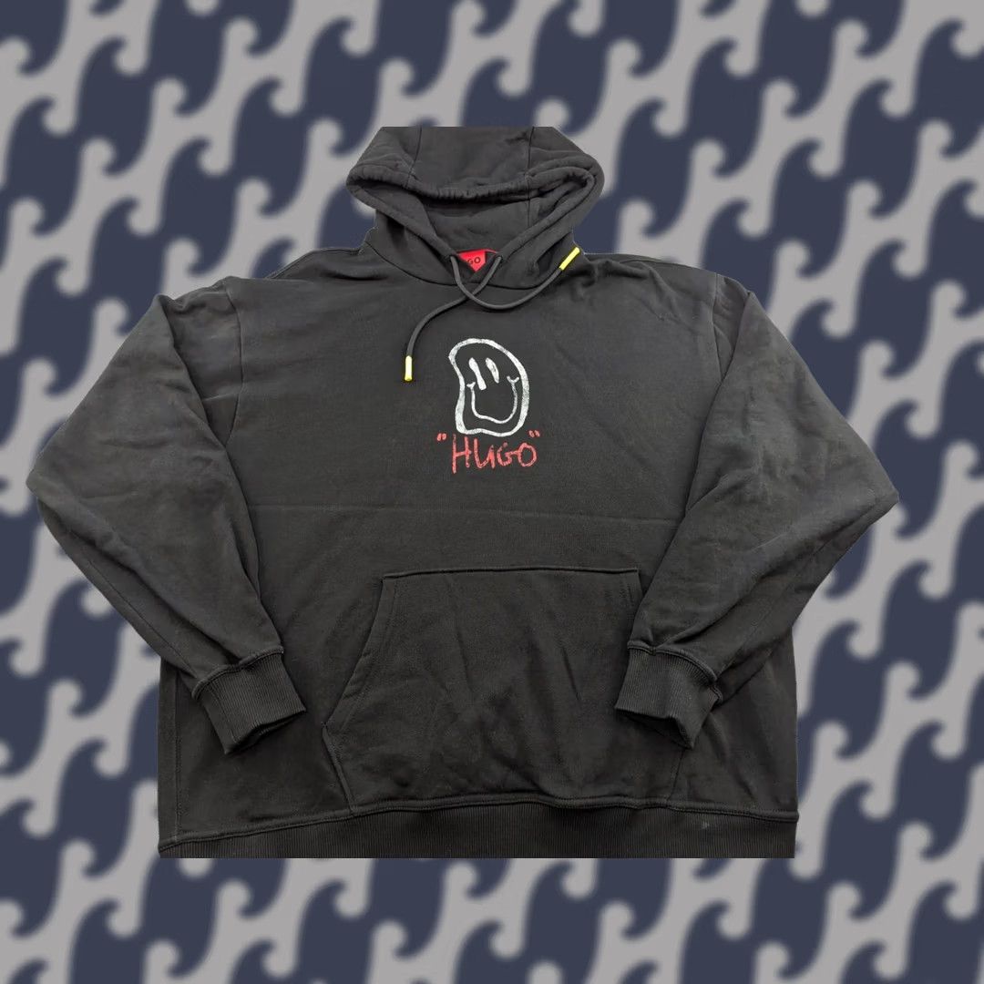 Hugo Boss HUGO BOSS Hoodie Mens XL Black Unity Sweatshirt Daltuno Smiley Pullover Hooded Crew Neck Sweatshirt Shirts Category: Hoodie Size US XL / EU 56 / 4 - 1 Thumbnail