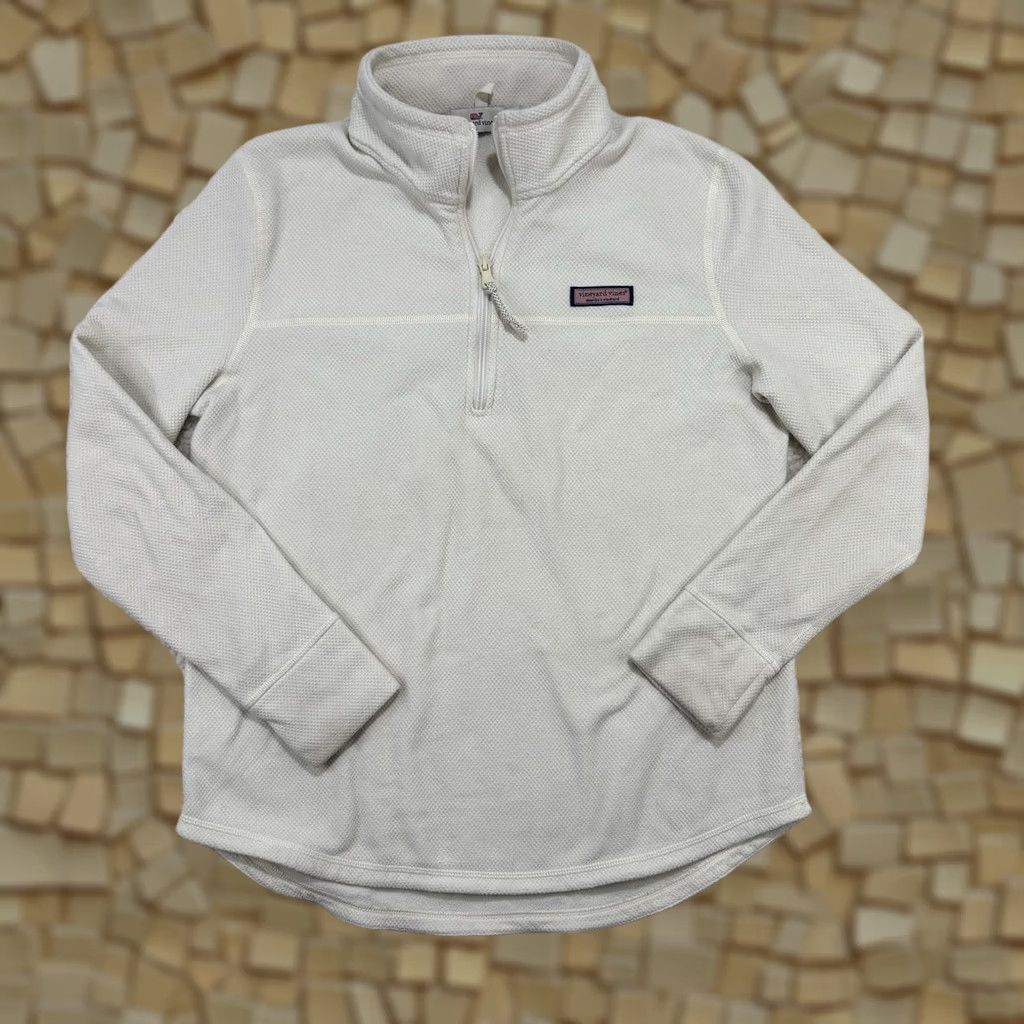 Vineyard Vines Vineyard Vines Sweatshirt Womens Small Quarter Zip White Preppy Beach Coastal Size S / US 4 / IT 40 - 1 Thumbnail