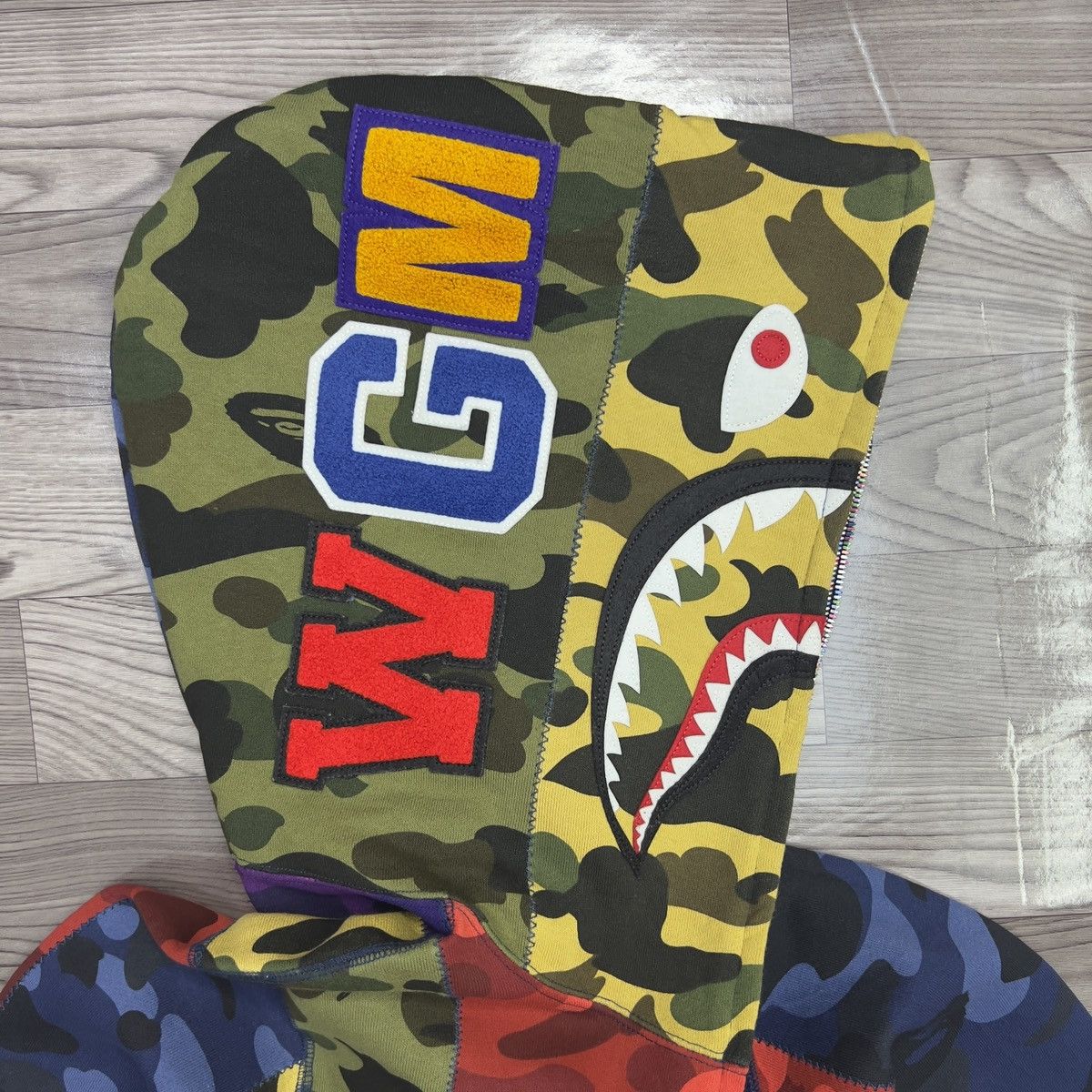 Bape Bape Multicolor Mix Crazy Camo Shark Full Zip Hoodie Size US L / EU 52-54 / 3 - 18 Thumbnail