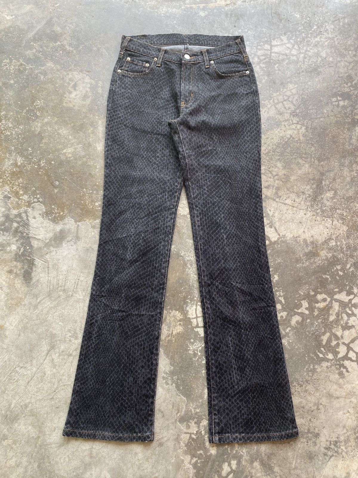 Hysteric Glamour × Japanese Brand Vintage CIMARRON SPAIN Snake Scale Stretchable Flared Jeans Size 27" / US 4 / IT 40 - 2 Thumbnail