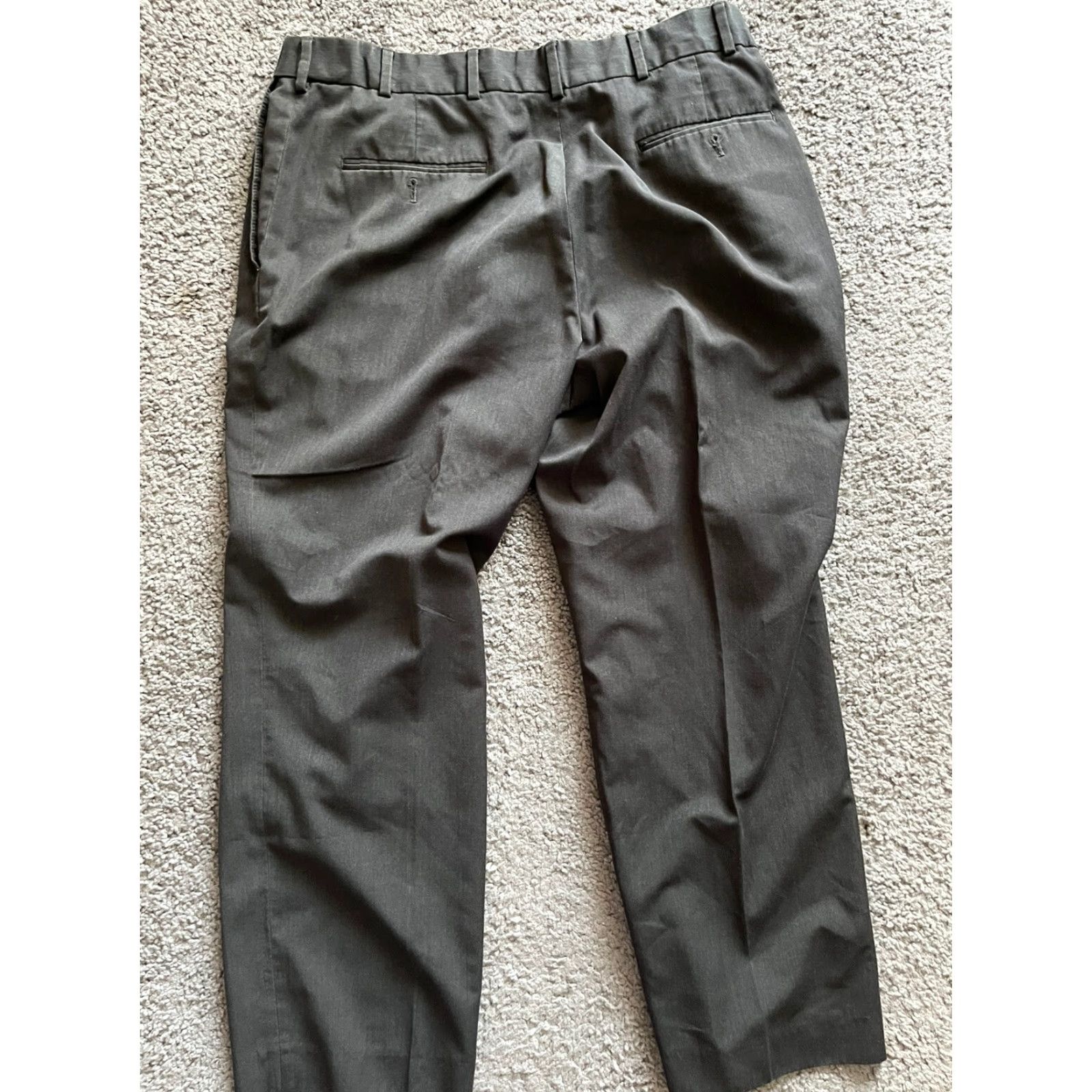 Stafford Stafford Essentials Classic Fit Flat Front Trousers Men 40 Black 29 Inseam Pants Slim Straight Dress Pants Mens Regular 40x29 Size US 40 / EU 56 - 3 Thumbnail