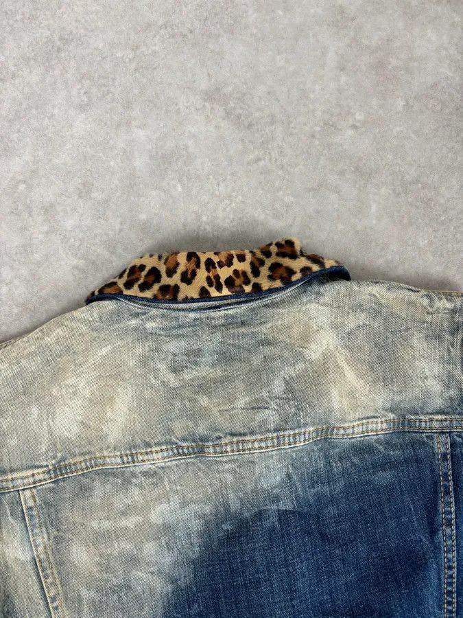 Dsquared2 SS2013 Dsquared2 Blue Distressed Leopard Collar Denim Vest Size US M / EU 48-50 / 2 - 7 Thumbnail