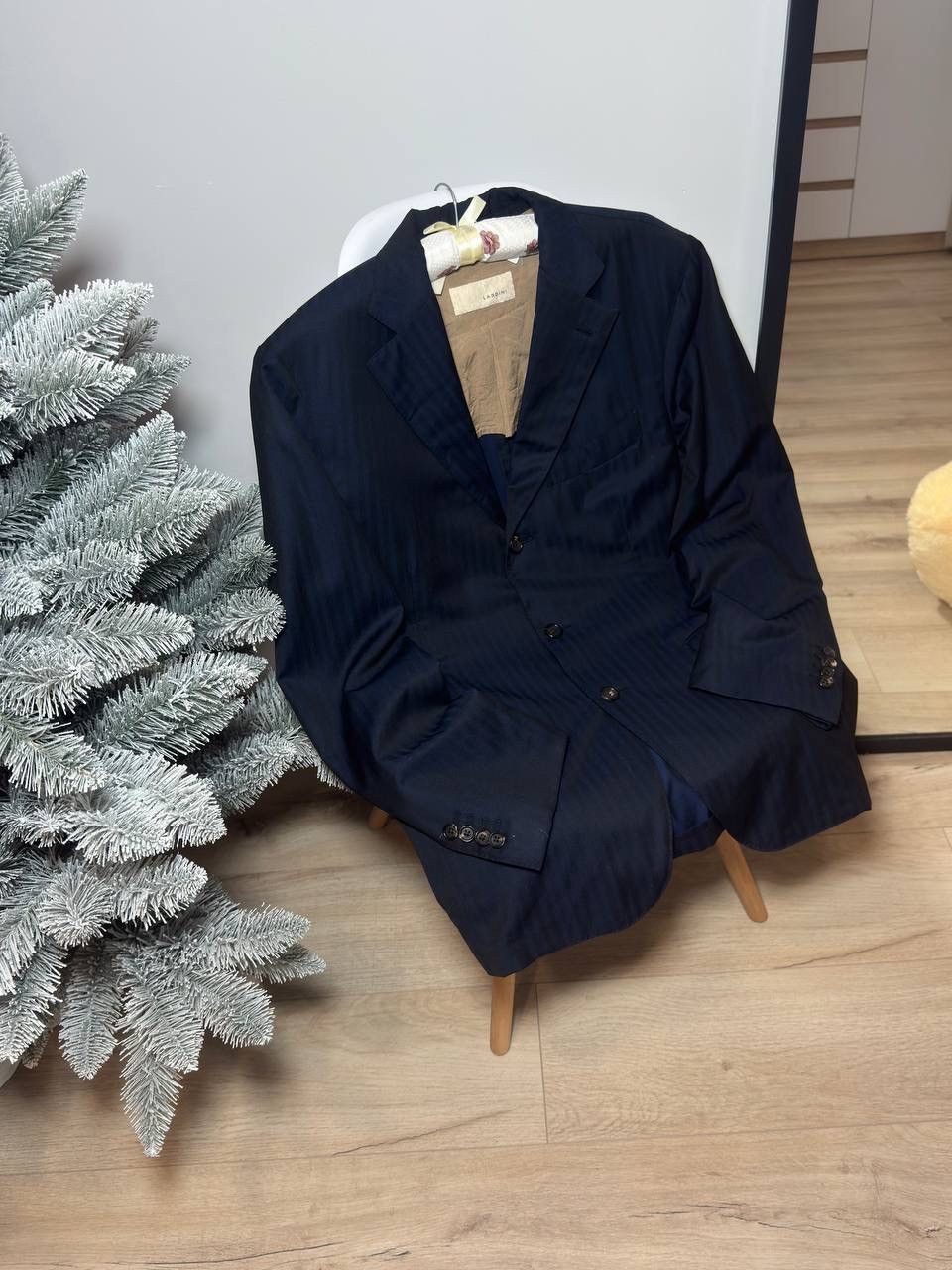 Lardini Lardini Mens Navy Striped Wool Blazer Size 52 Italian Size 52R - 1 Thumbnail