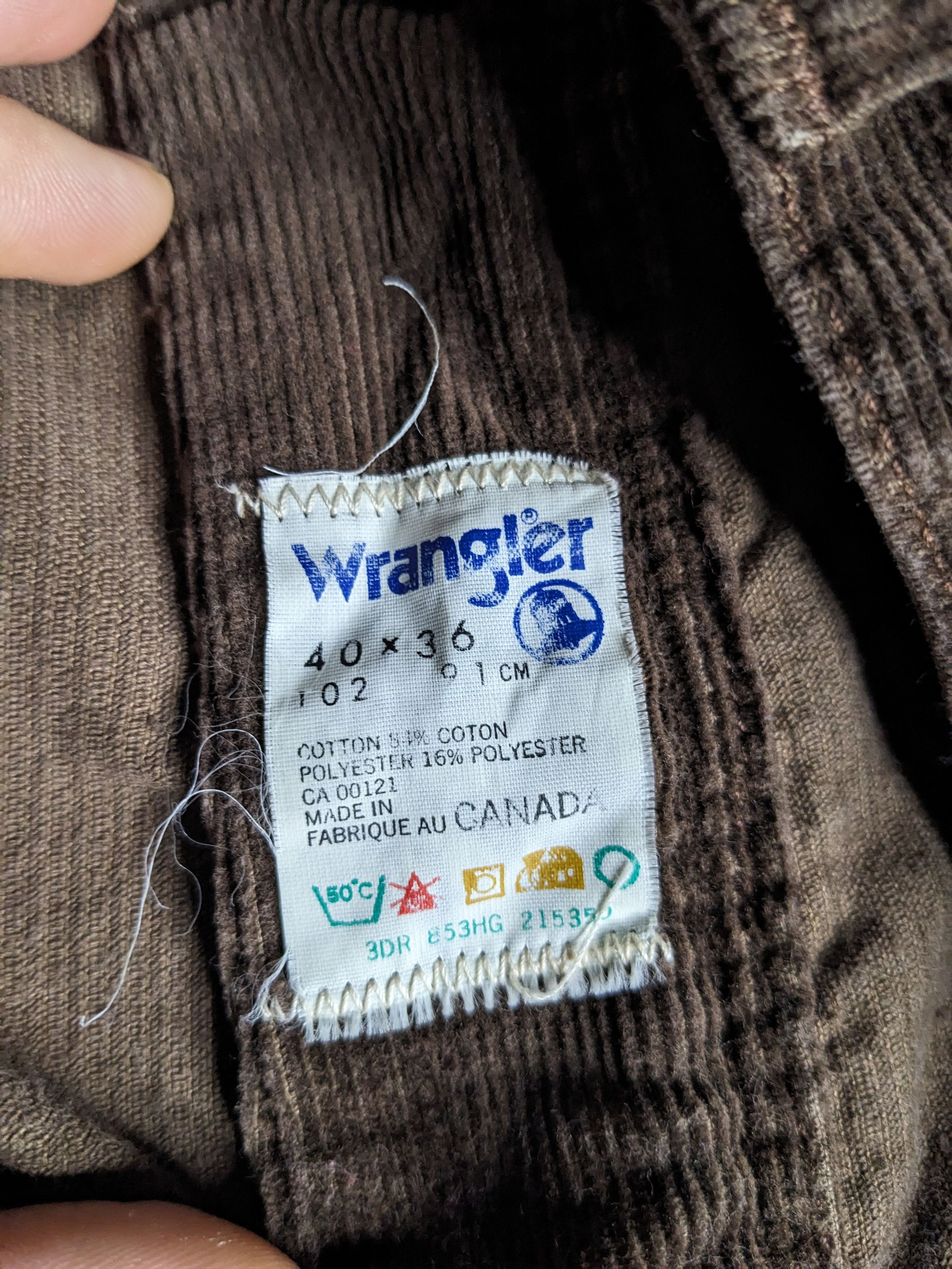 Wrangler VTG 80s Wrangler Corduroy Pants 40x35 Western Leather Logo Size US 40 / EU 56 - 9 Thumbnail