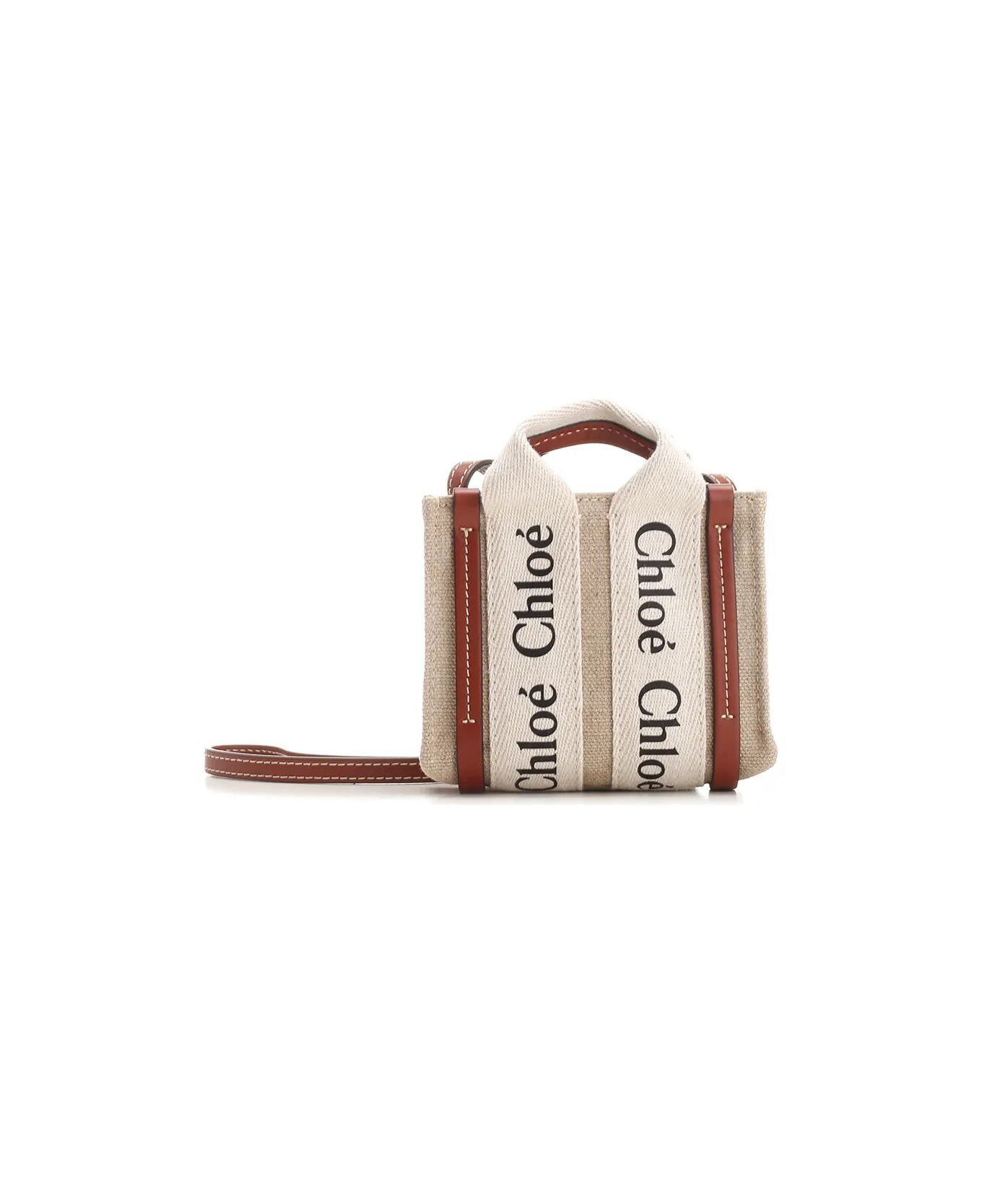 Chloe o1loc1c10226 Size: OS / Nano Woody Bag in White/Brown Size ONE SIZE - 1 Thumbnail