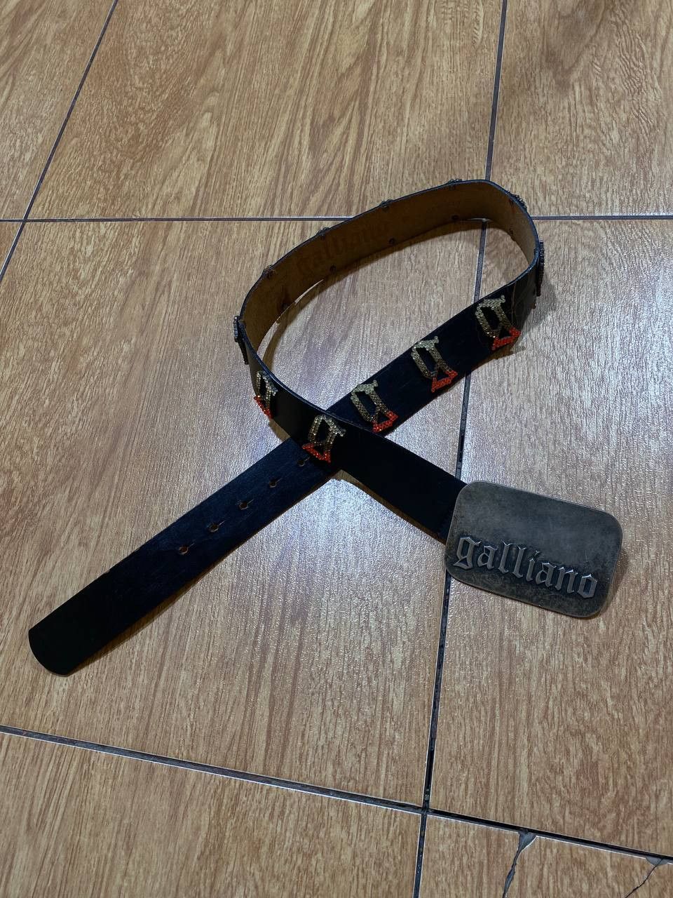 JOHN GALLIANO Gazette G Logo Buckle Belt