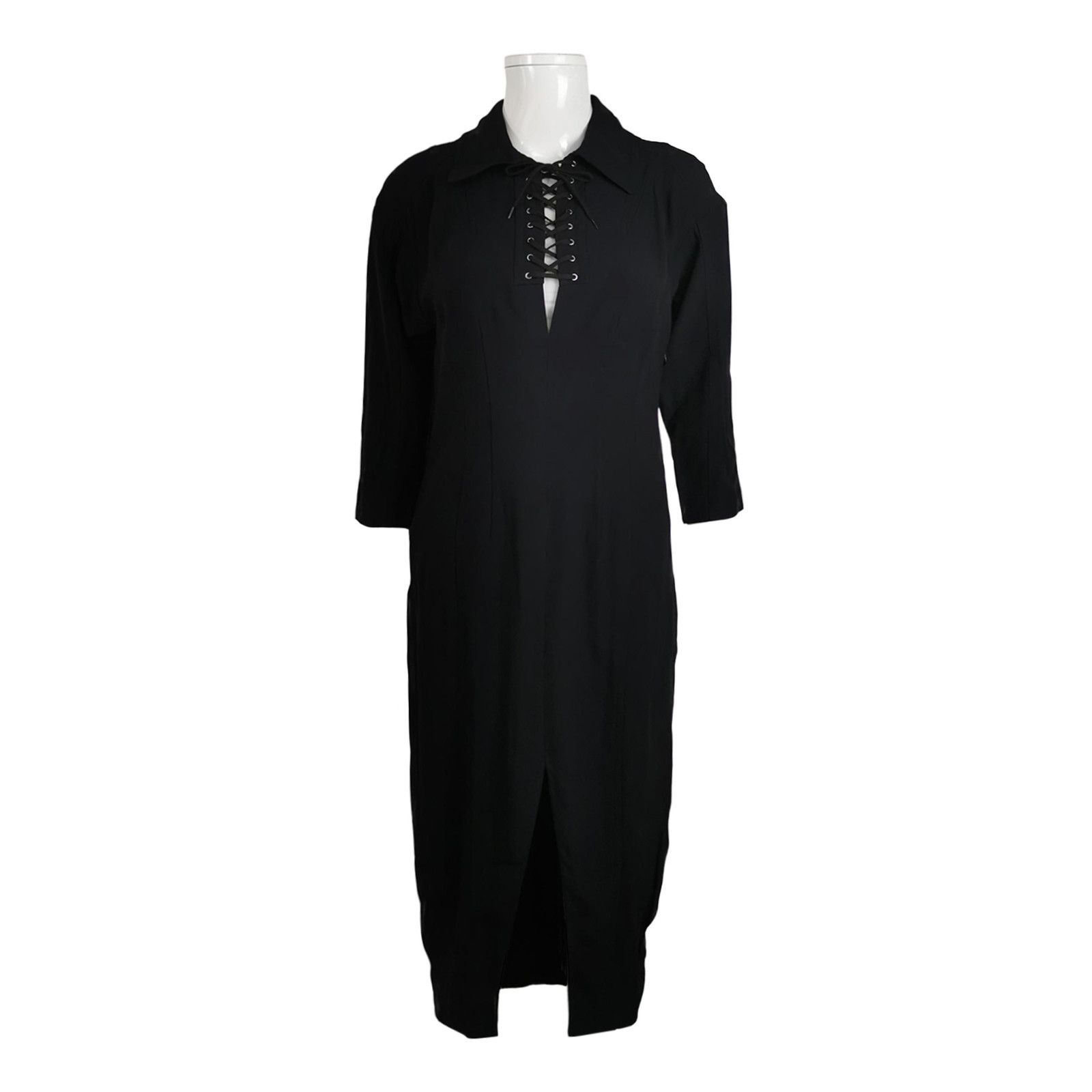Prada Prada Lace-Up Midi Dress Size 38S Size XS / US 0-2 / IT 36-38 - 1 Thumbnail