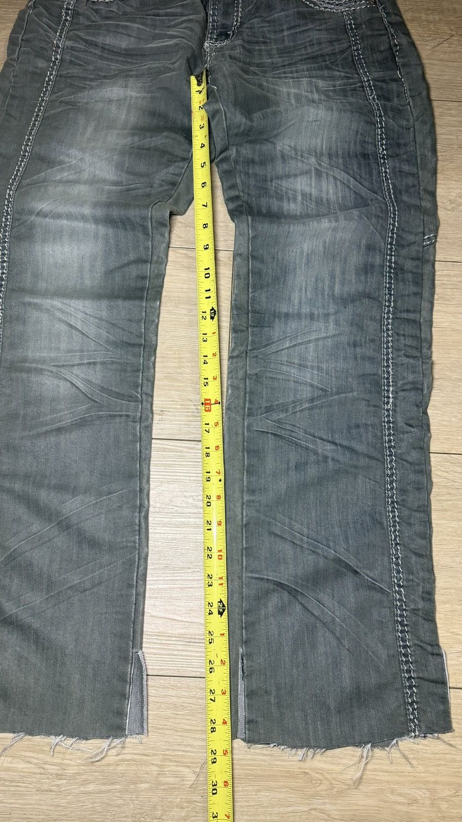 Other Y2K 2000s Top Feel Stone Wash Green Indigo Straight Legged Size US 32 / EU 48 - 6 Thumbnail