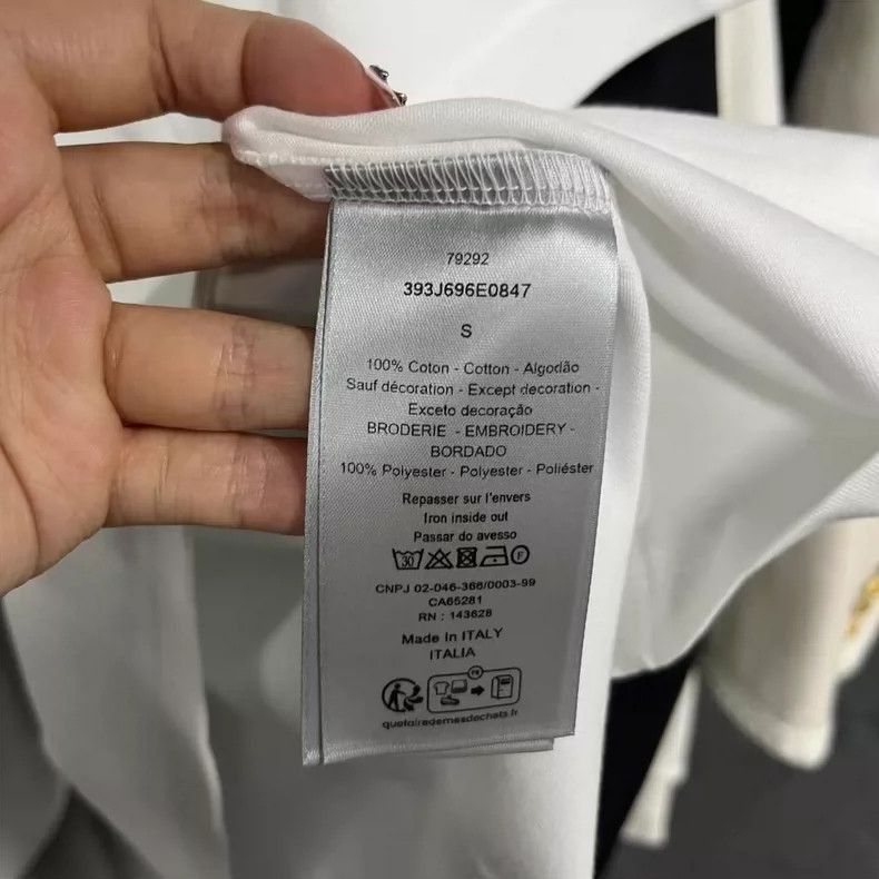 Dior Dior White Letter Print Short Sleeve T-2505 Size US M / EU 48-50 / 2 - 3 Thumbnail