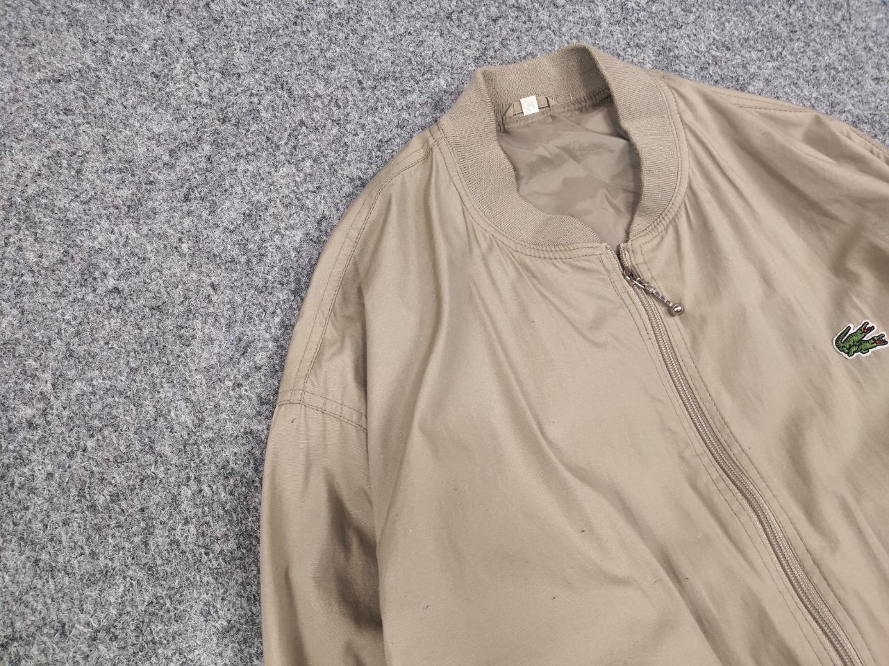 Lacoste Vintage 90's Lacoste custom double logo Beige Bomber Jacket Size US M / EU 48-50 / 2 - 7 Thumbnail