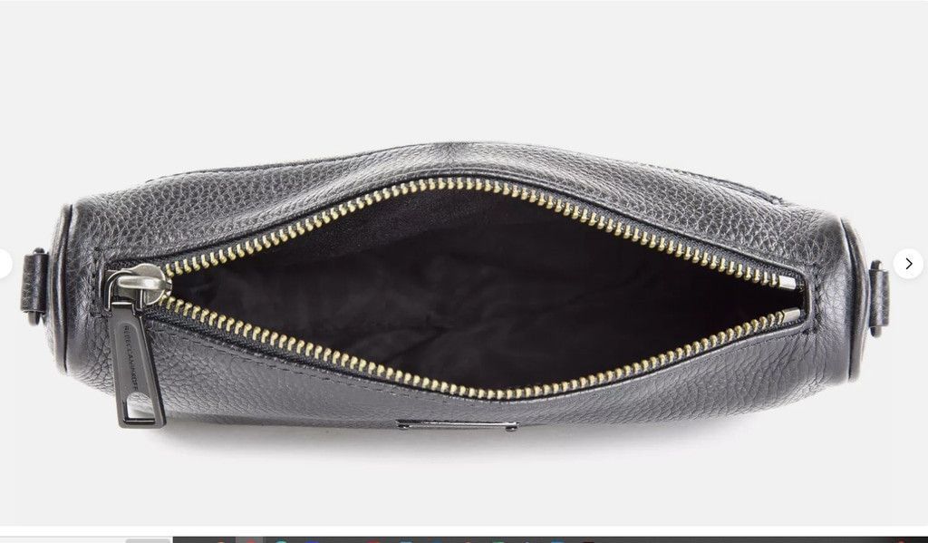 Rebecca Minkoff Rebecca Minkoff Black Leather Shellac Mini 5 Zip Handbag Size ONE SIZE - 3 Thumbnail
