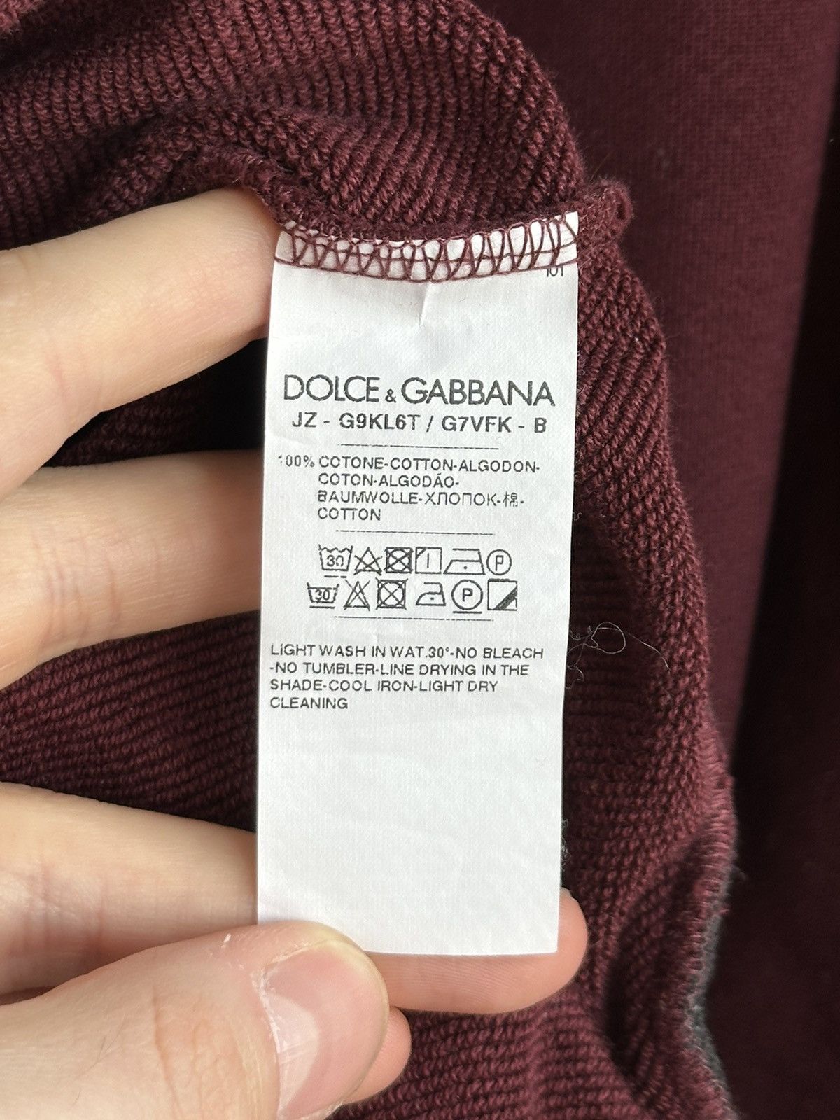 Dolce & Gabbana Dolce & Gabbana Cherry Dark Red Big Logo Sweatshirt Size 50 Size US M / EU 48-50 / 2 - 8 Thumbnail