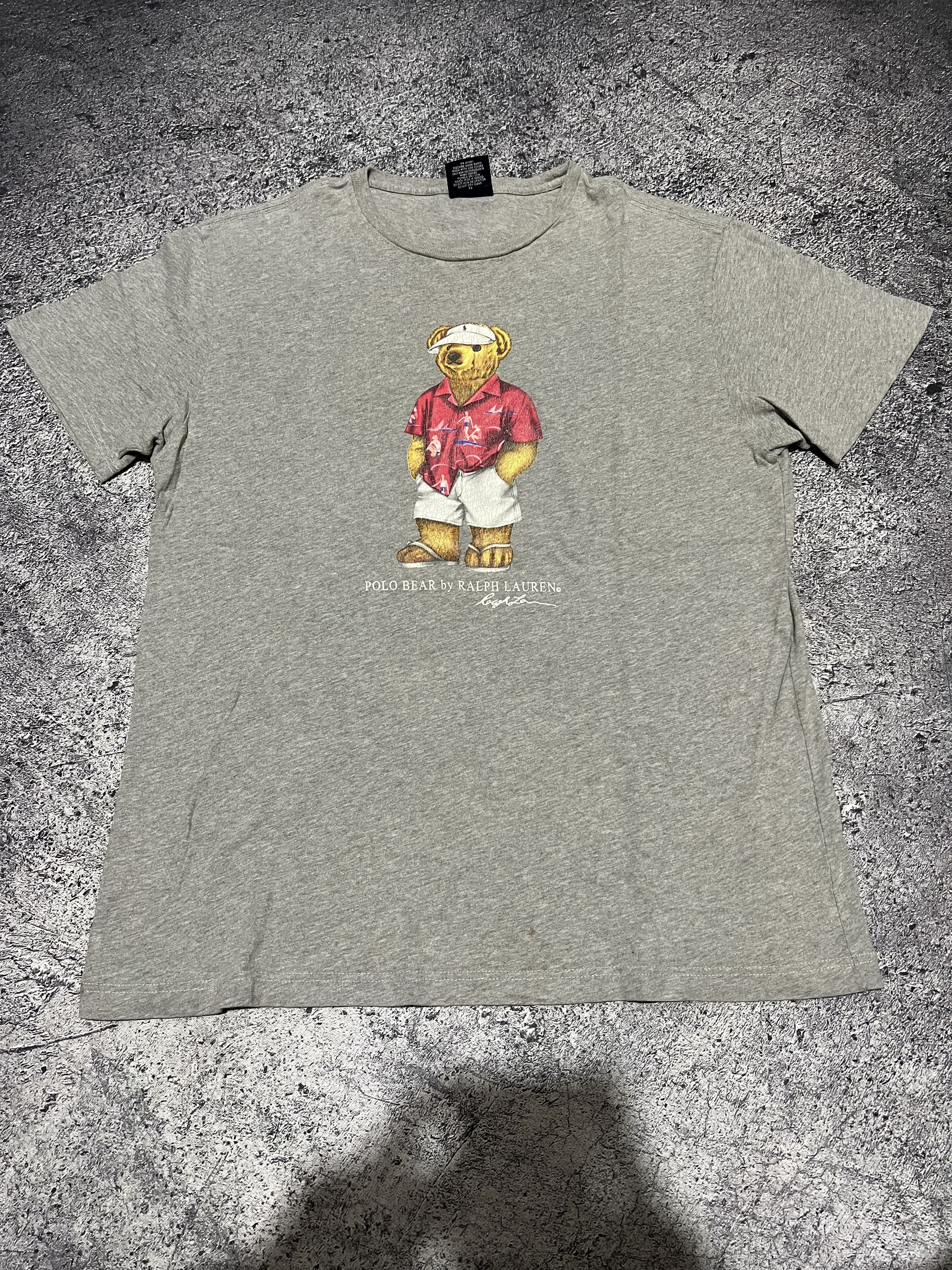 Polo Bear テニス Tシャツ グレー VTG 90s Polo Ralph Lauren Tennis Polo Bear Graphic Shirt