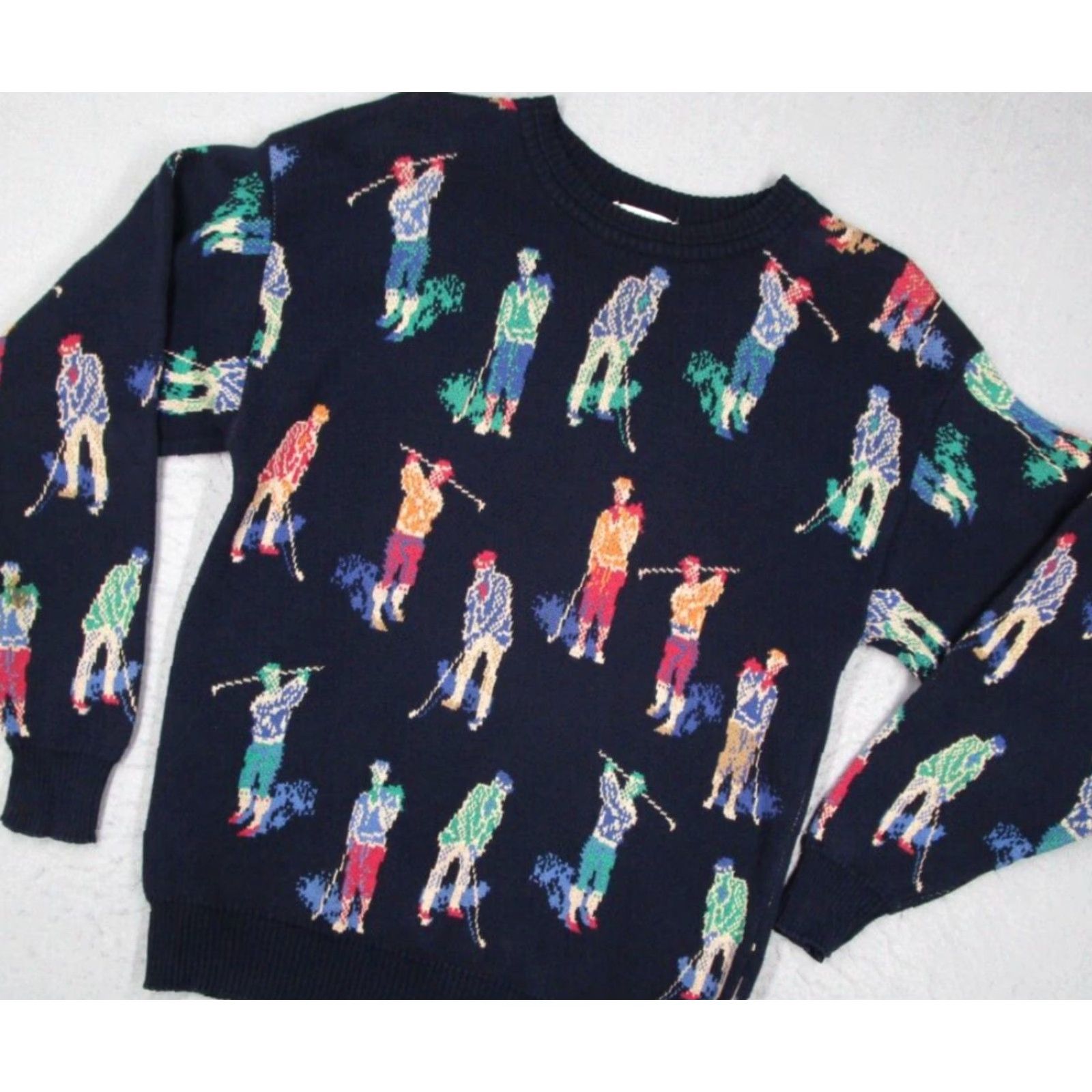 Vintage VINTAGE Tricots St. Raphael Mens Blue Crew Neck Golf Pullover Sweater Extra Large 80s 90s Retro Cotton Size US XL / EU 56 / 4 - 2 Thumbnail