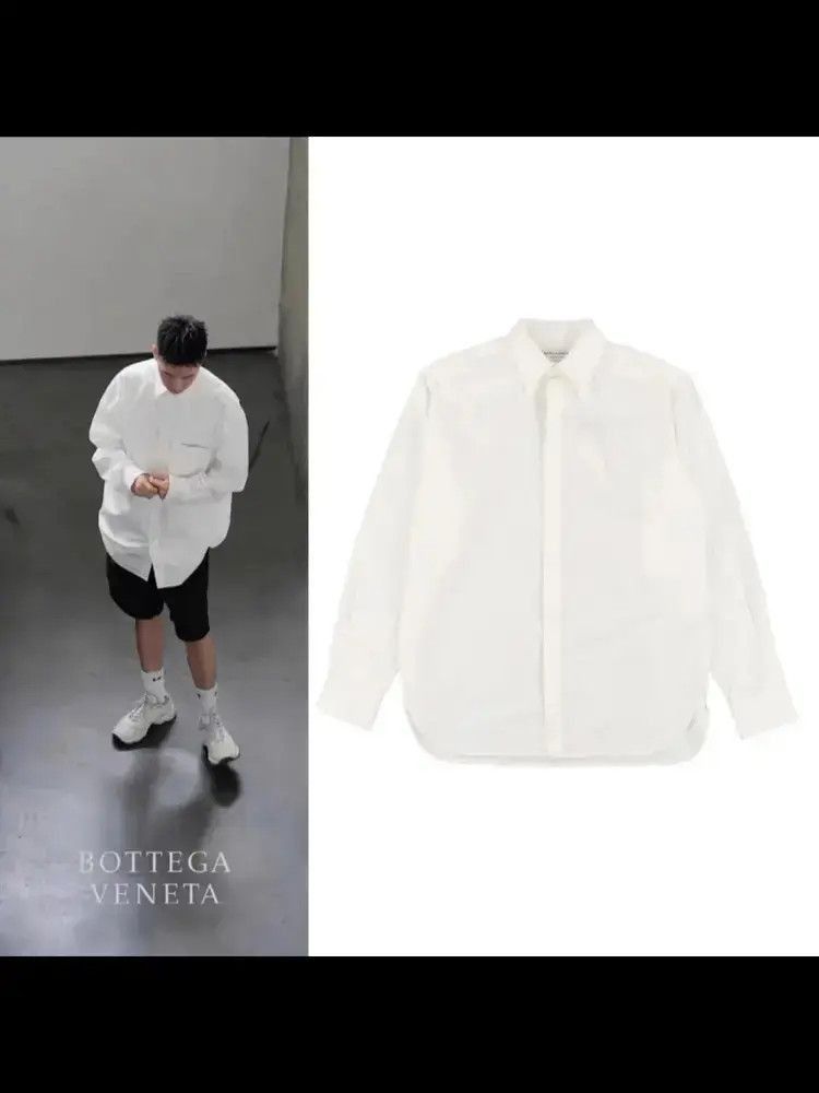 Bottega Veneta IT 41 Bottega Veneta 20AW White Cotton Blouse Shirt Size US L / EU 52-54 / 3 - 6 Thumbnail