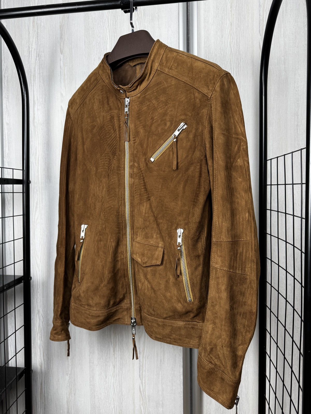 Officina36 Officina 36 brown leather suede biker bomber jacket Size US M / EU 48-50 / 2 - 7 Thumbnail