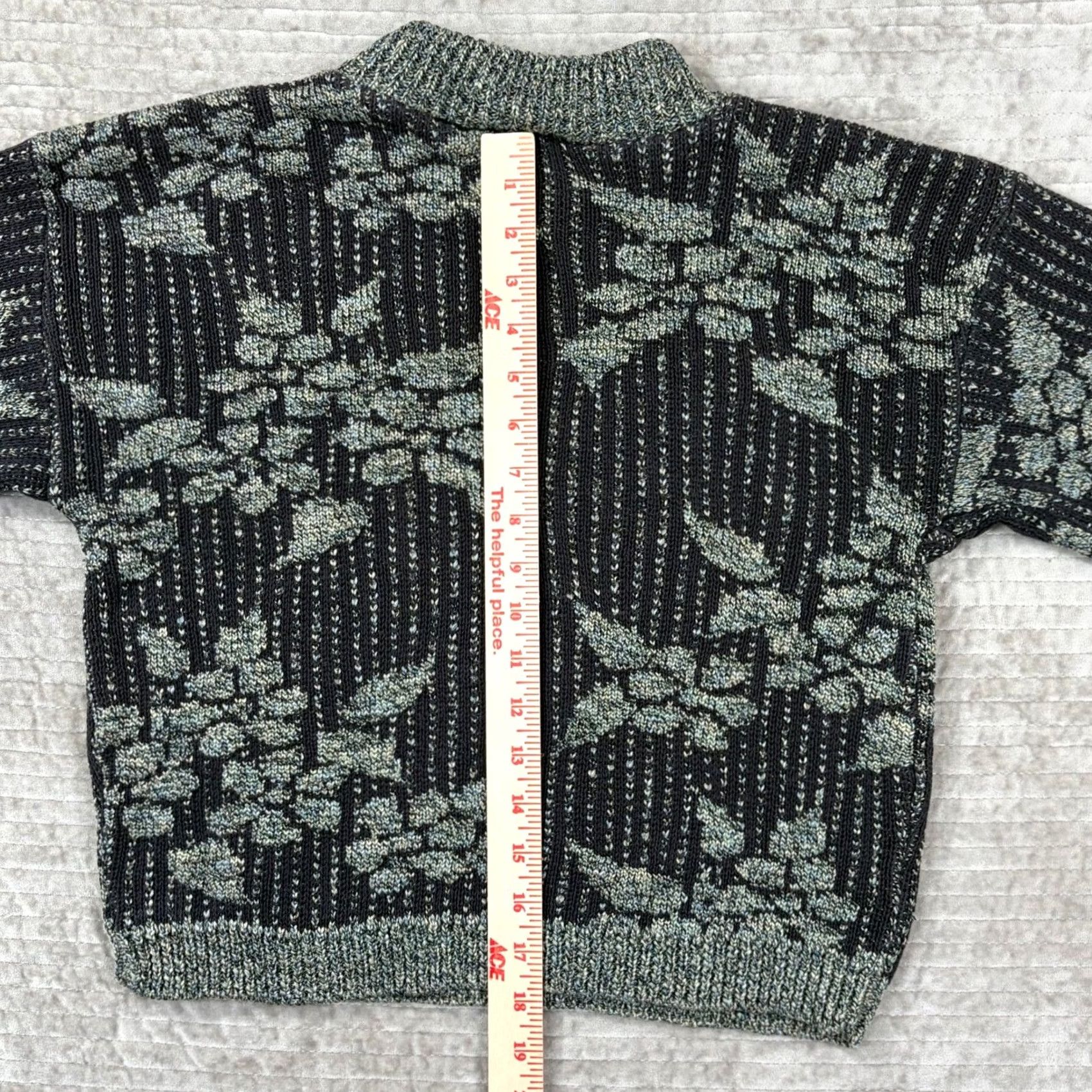 Vintage VINTAGE Across America Knit Maven Ltd Sweater Floral Jacquard Green Black USA Made Shirt M Womens Size M / US 6-8 / IT 42-44 - 5 Thumbnail