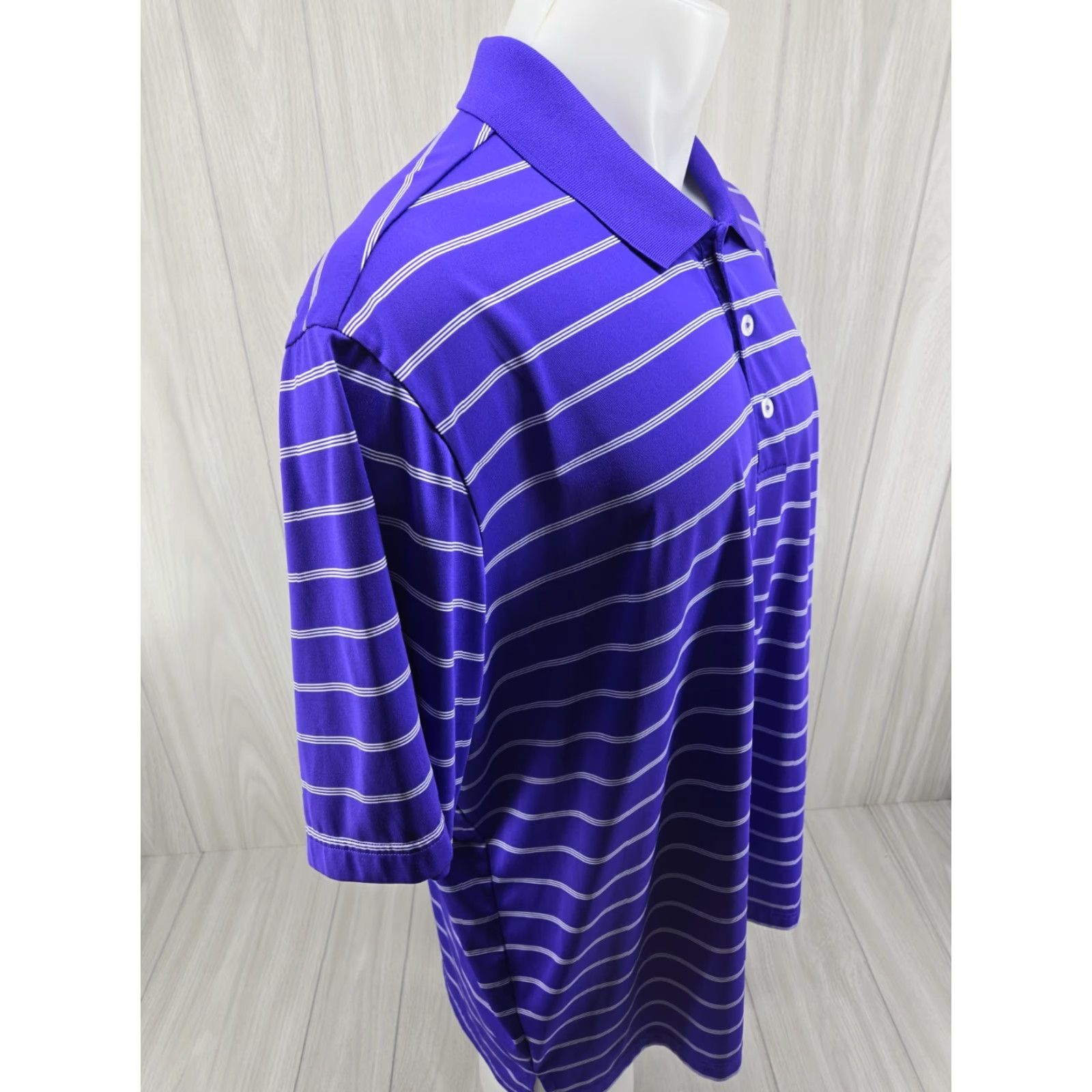 Adidas Adidas Apple Mountain Puremotion Men's Polo 2XL Purple Striped Golf Shirt Size US XXL / EU 58 / 5 - 7 Thumbnail