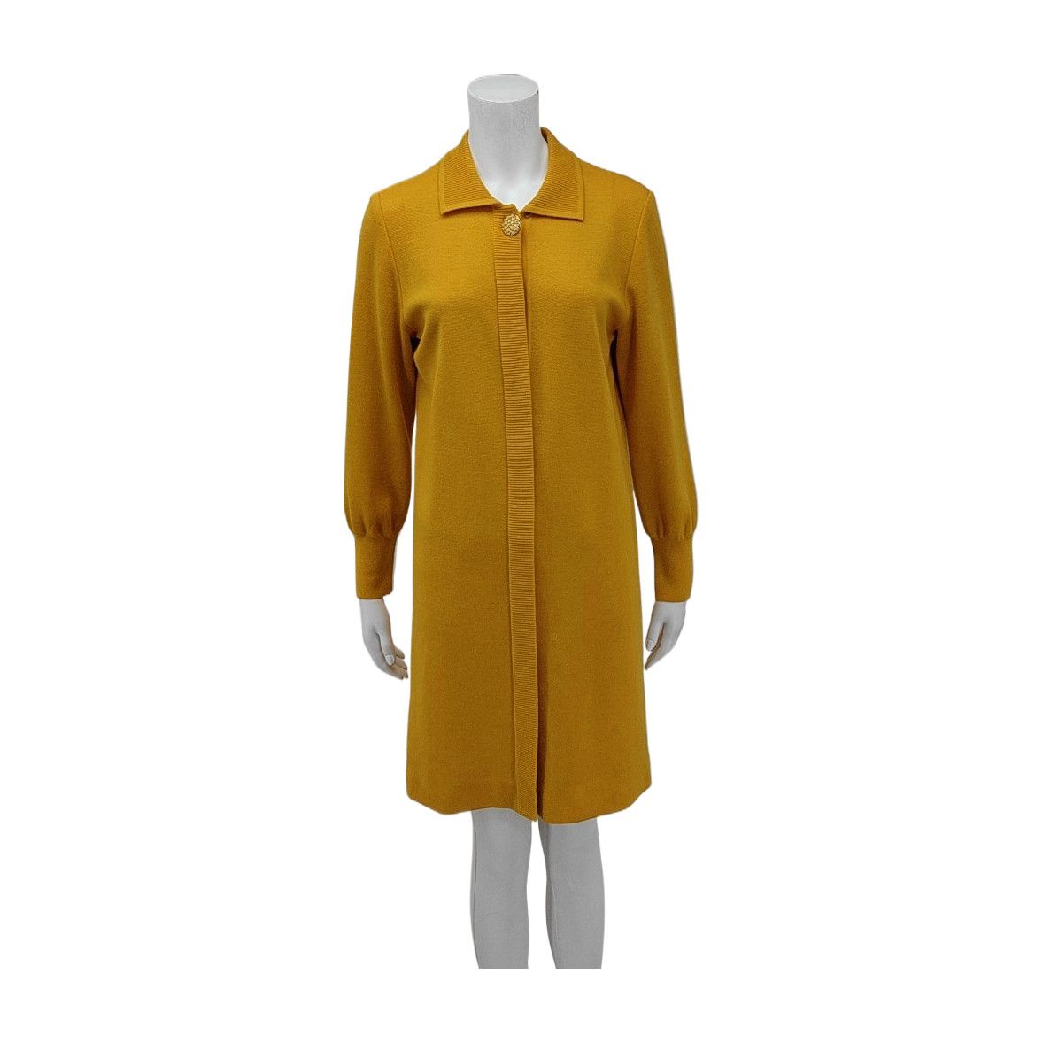 Yves Saint Laurent Yves Saint Laurent Yellow Wool Knit Dress Size M Size M / US 6-8 / IT 42-44 - 1 Thumbnail