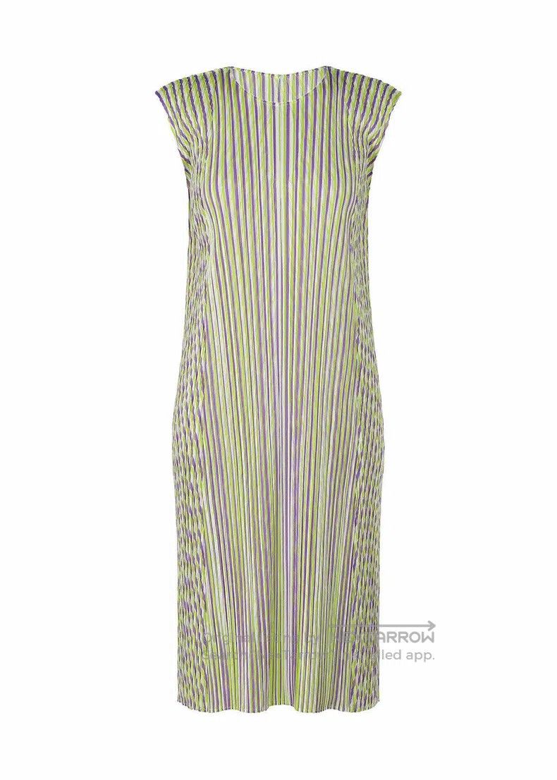 Issey Miyake Issey Miyake Light Green Dress with Purple Accents Size L / US 10 / IT 46 - 1 Thumbnail