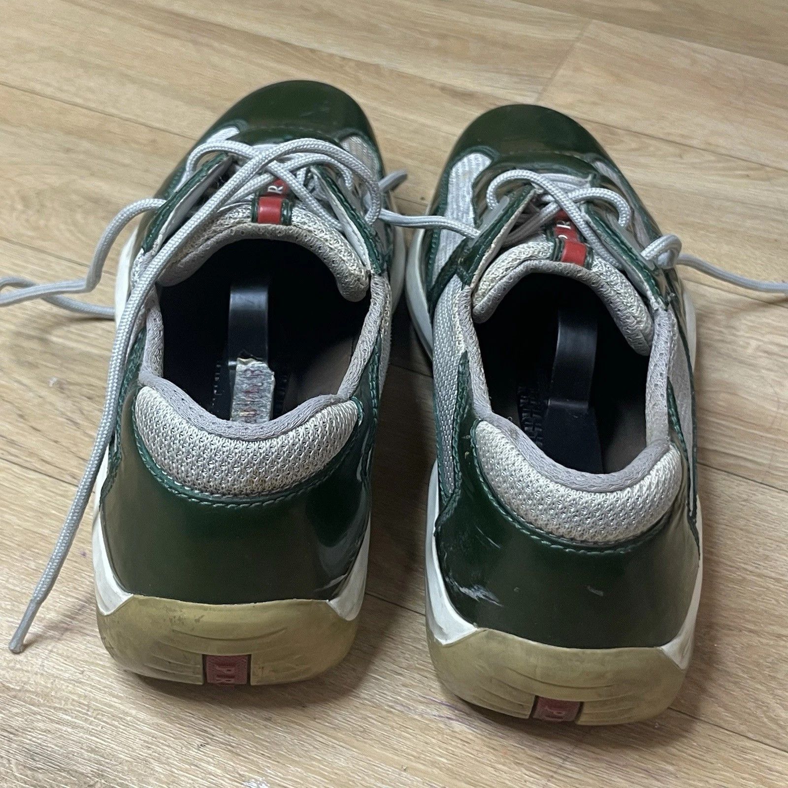 Prada Prada America's Cup Linea Rossa green Patent Leather Mesh Size US 8 / IT 38 - 9 Thumbnail