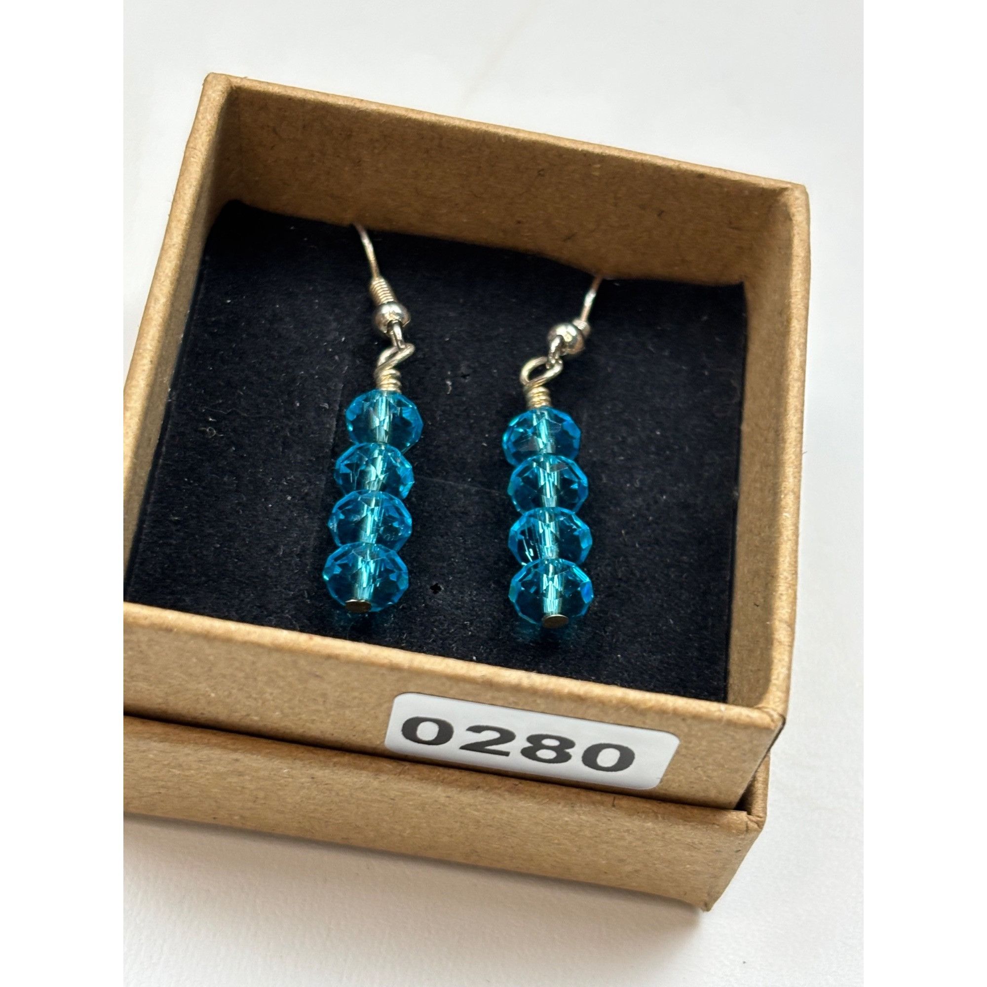 Other Blue Crystal Bead Dangle Earrings With Silver Hooks Size ONE SIZE - 4 Thumbnail