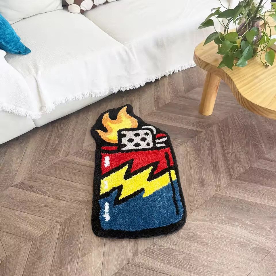 Japanese Brand Chunky Flocking Flame Lighter Mat Size 80 X 44 cm Size ONE SIZE - 2 Thumbnail