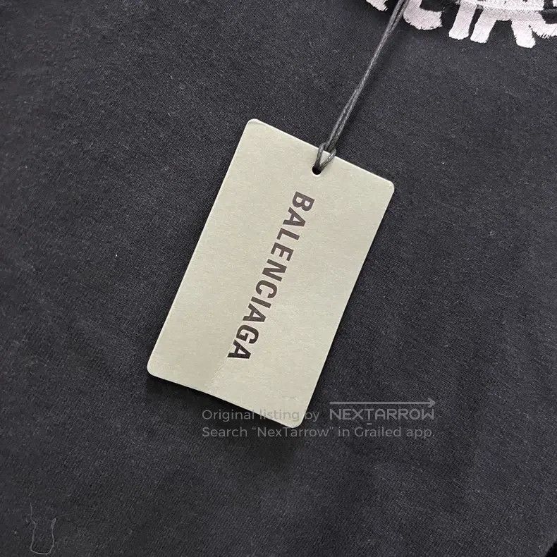 Balenciaga Balenciaga Black Collar Printed Logo Long Sleeve Sweatshir Size US S / EU 44-46 / 1 - 4 Thumbnail