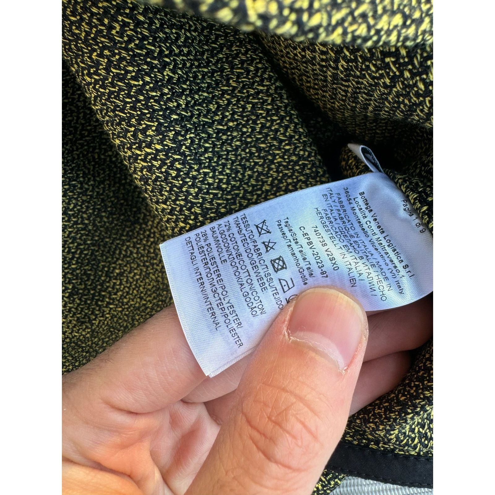 Bottega Veneta o1rshd1 Textured Cotton Mouline Shirt in Black/Yellow Size US M / EU 48-50 / 2 - 18 Thumbnail