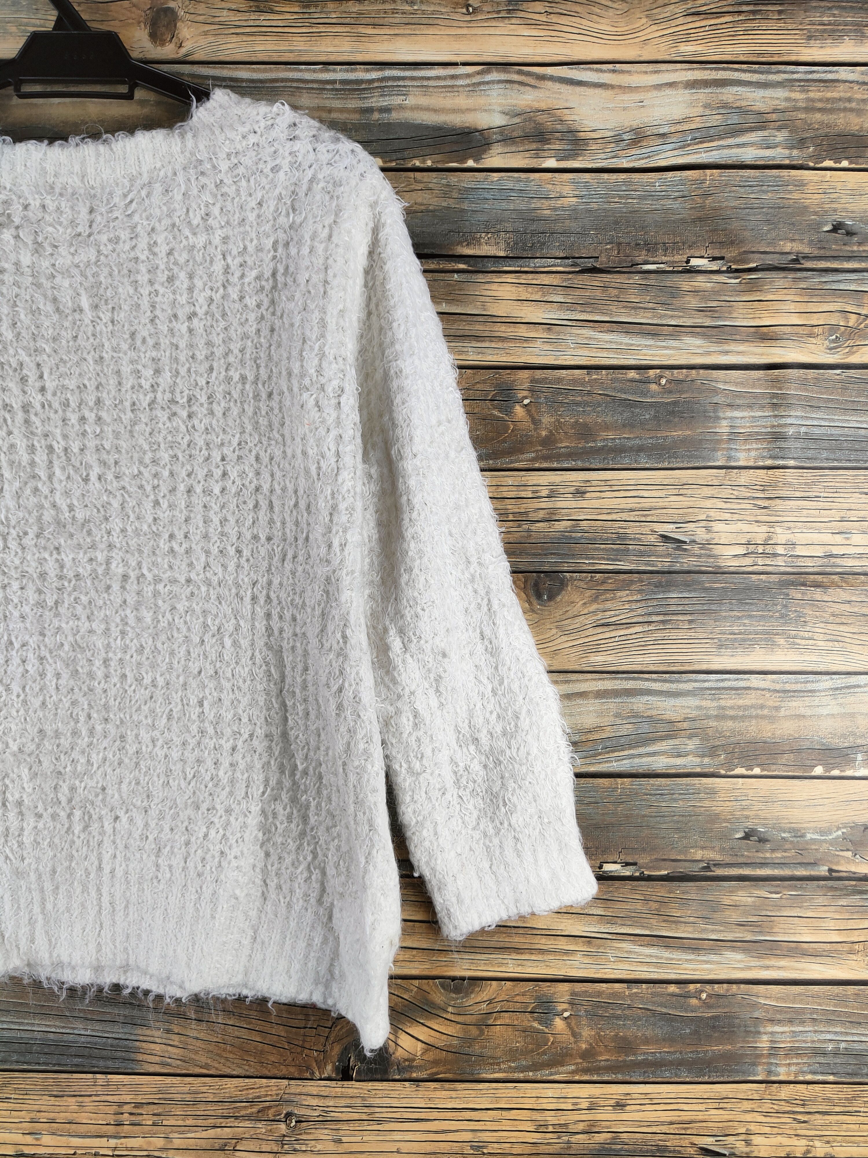 Japanese Brand DL Cecil McBee White Fur Mohair Knitwear #46-969 Size M / US 6-8 / IT 42-44 - 9 Thumbnail
