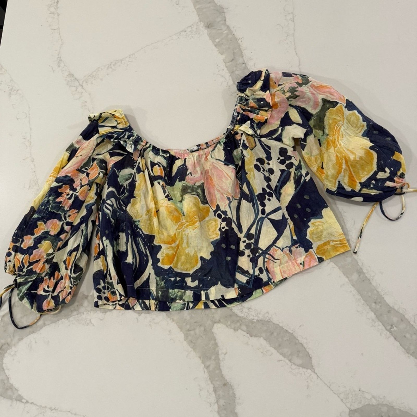 Free People Free People Floral Off Shoulder Crop Top Womens Small Size S / US 4 / IT 40 - 6 Thumbnail