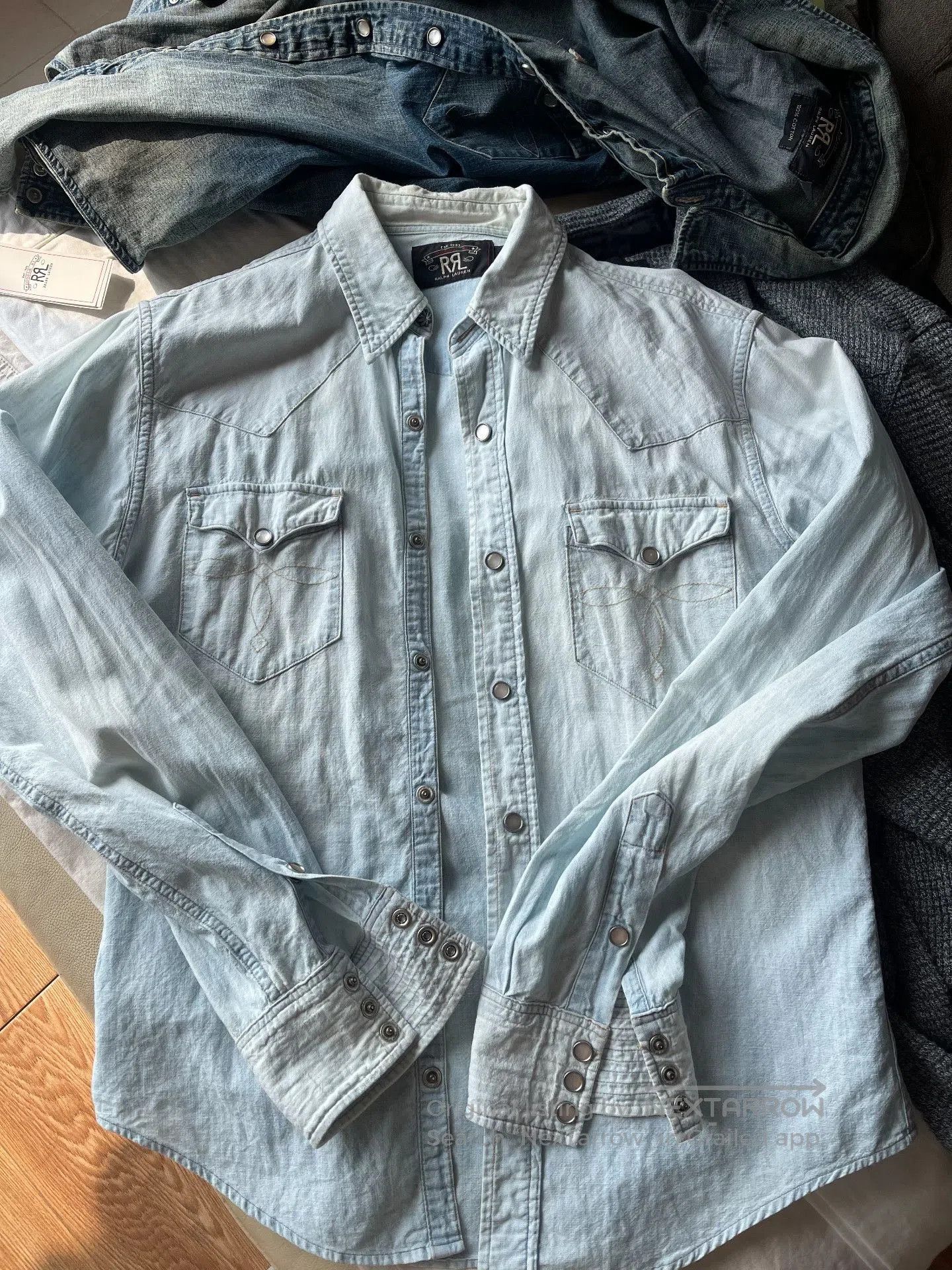 RRL Ralph Lauren RRL Washed Blue Shirt. Size US S / EU 44-46 / 1 - 1 Thumbnail