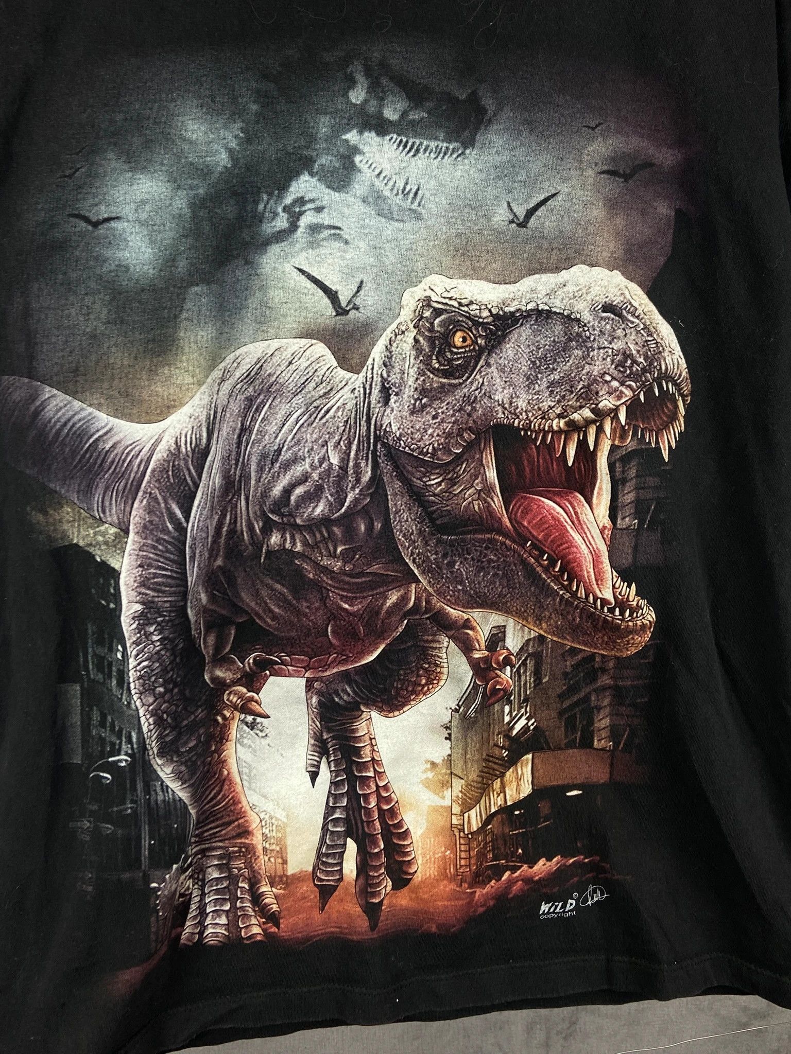 Vintage Wild USA dinosaur T-Rex 3D graphic t-shirt black size M Size US M / EU 48-50 / 2 - 2 Thumbnail