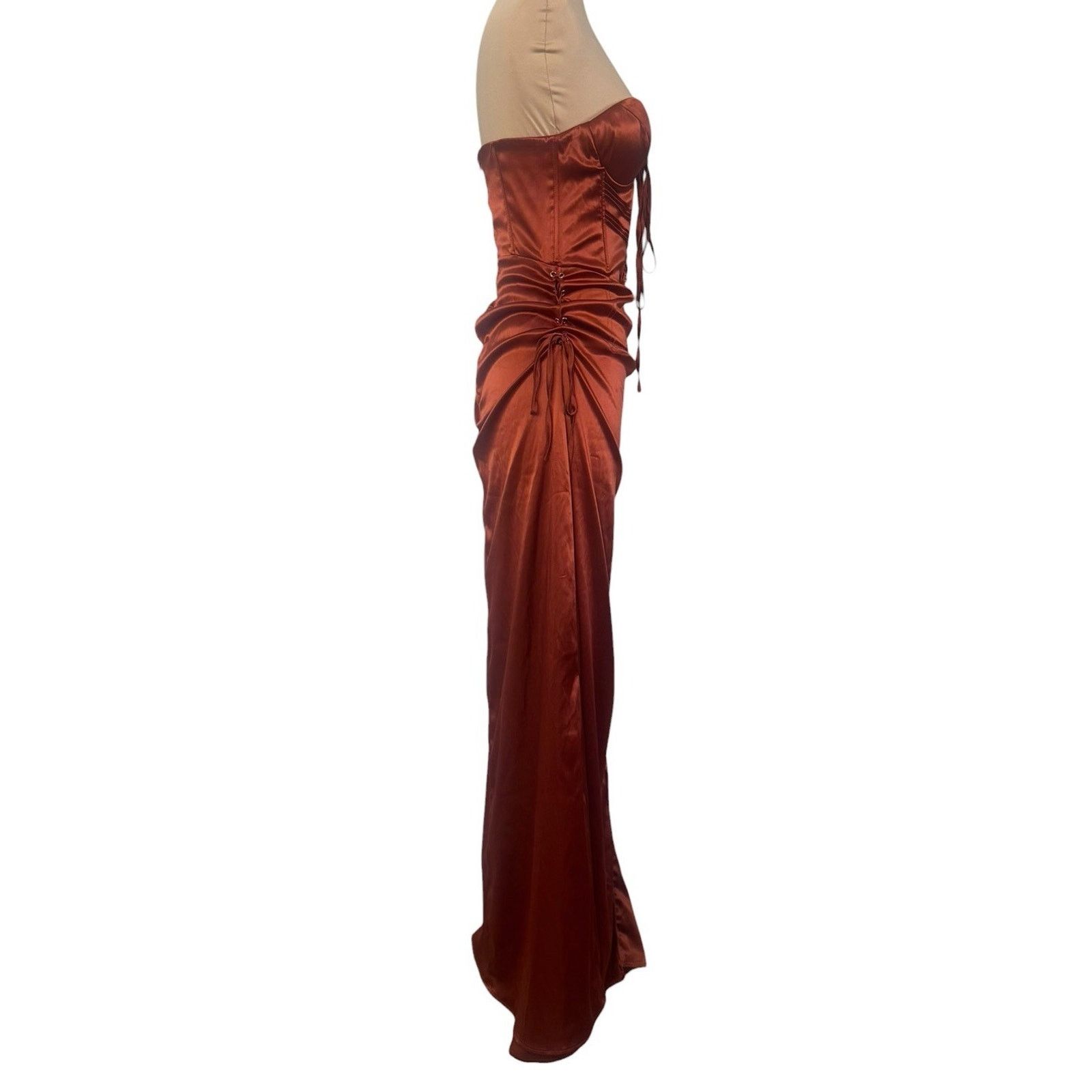 Fashion Nova FASHION NOVA Follow Your Daydream Satin Bustier Maxi Dress Size M / US 6-8 / IT 42-44 - 5 Thumbnail