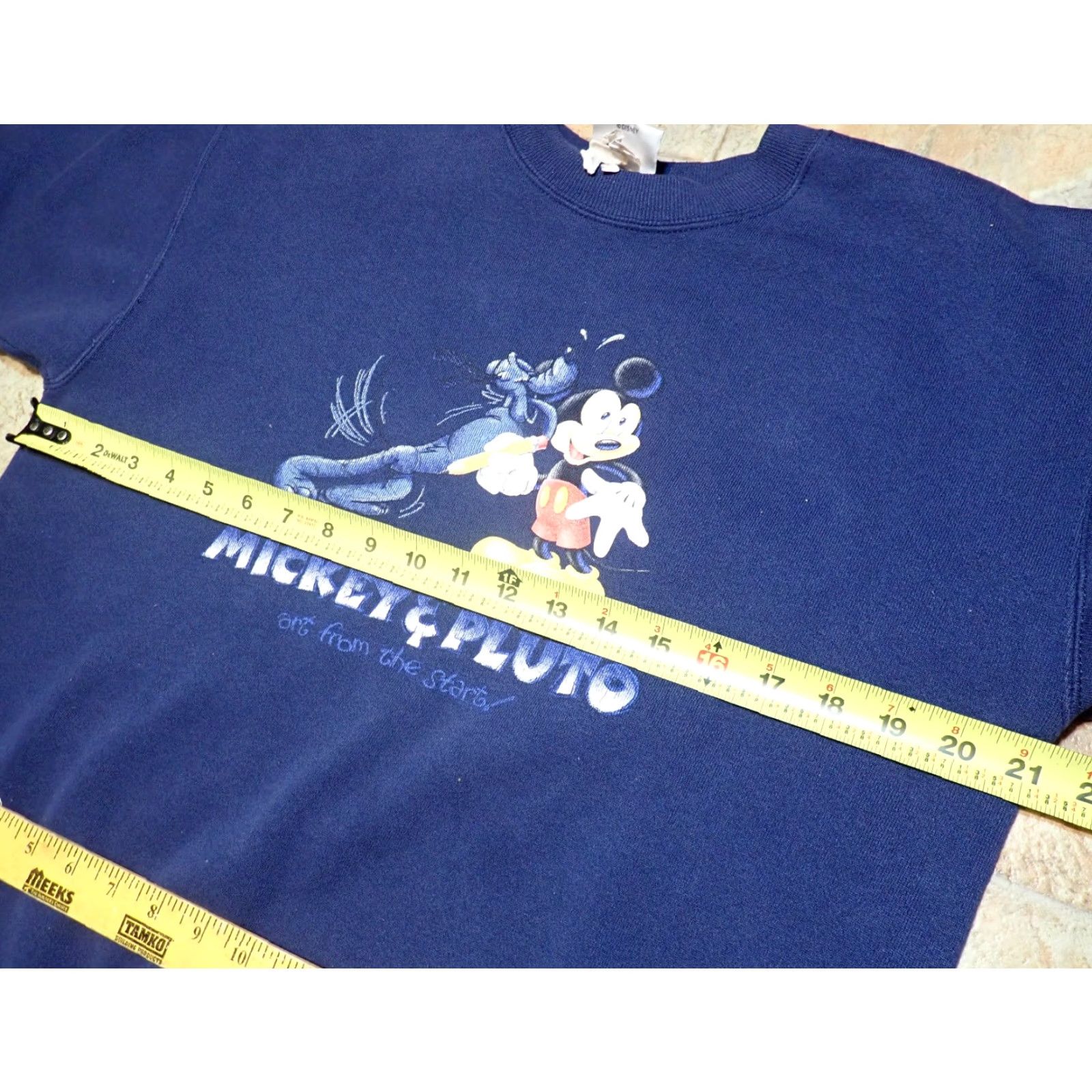 Disney VINTAGE DISNEY Sweatshirt Mens M Navy Mickey Mouse & Pluto 90's Made in USA Size US M / EU 48-50 / 2 - 5 Thumbnail
