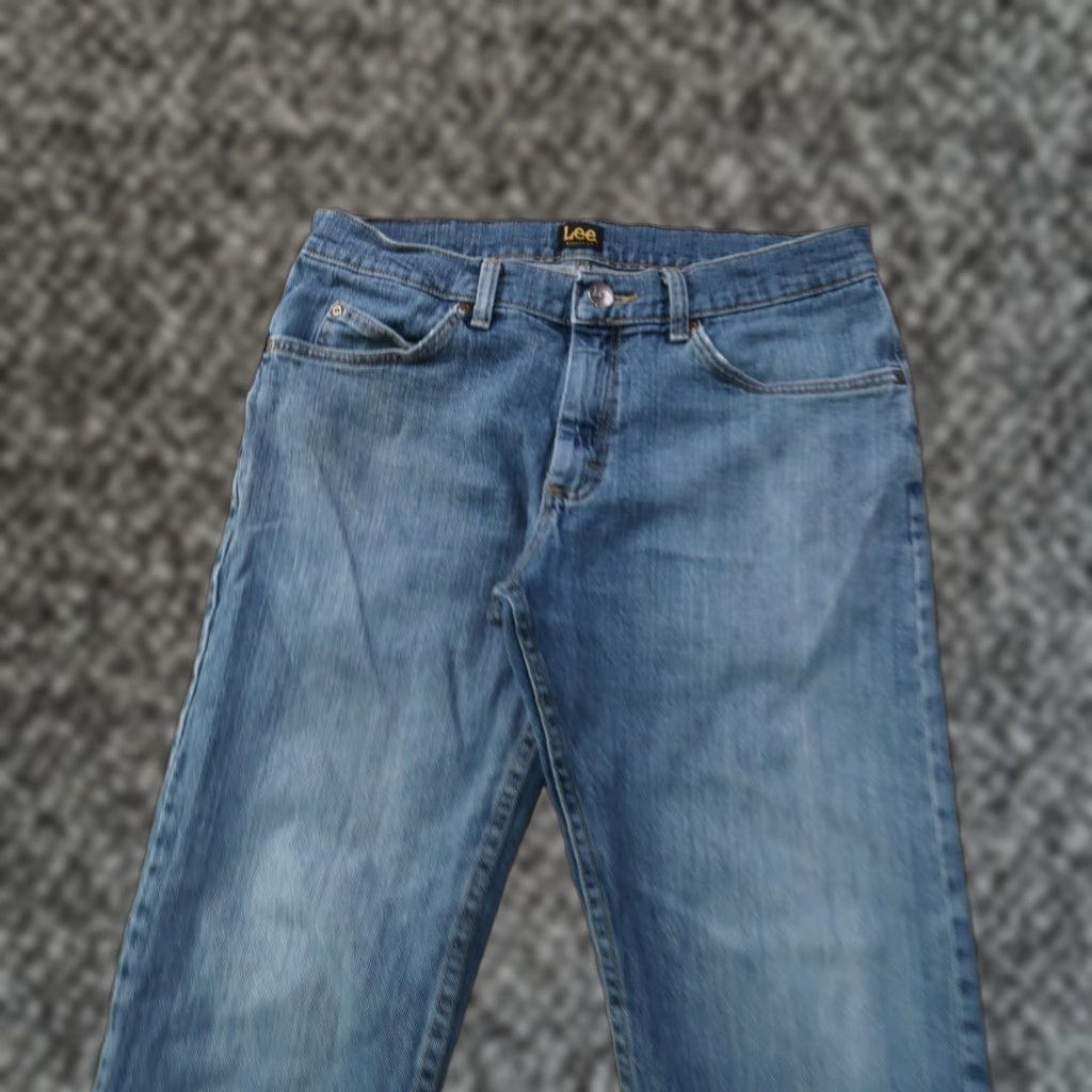 Lee Lee Jeans Regular Straight Leg Mens 33x30 Blue Denim 5-Pocket Zipper Jeans Regular Mens Size US 33 - 1 Thumbnail